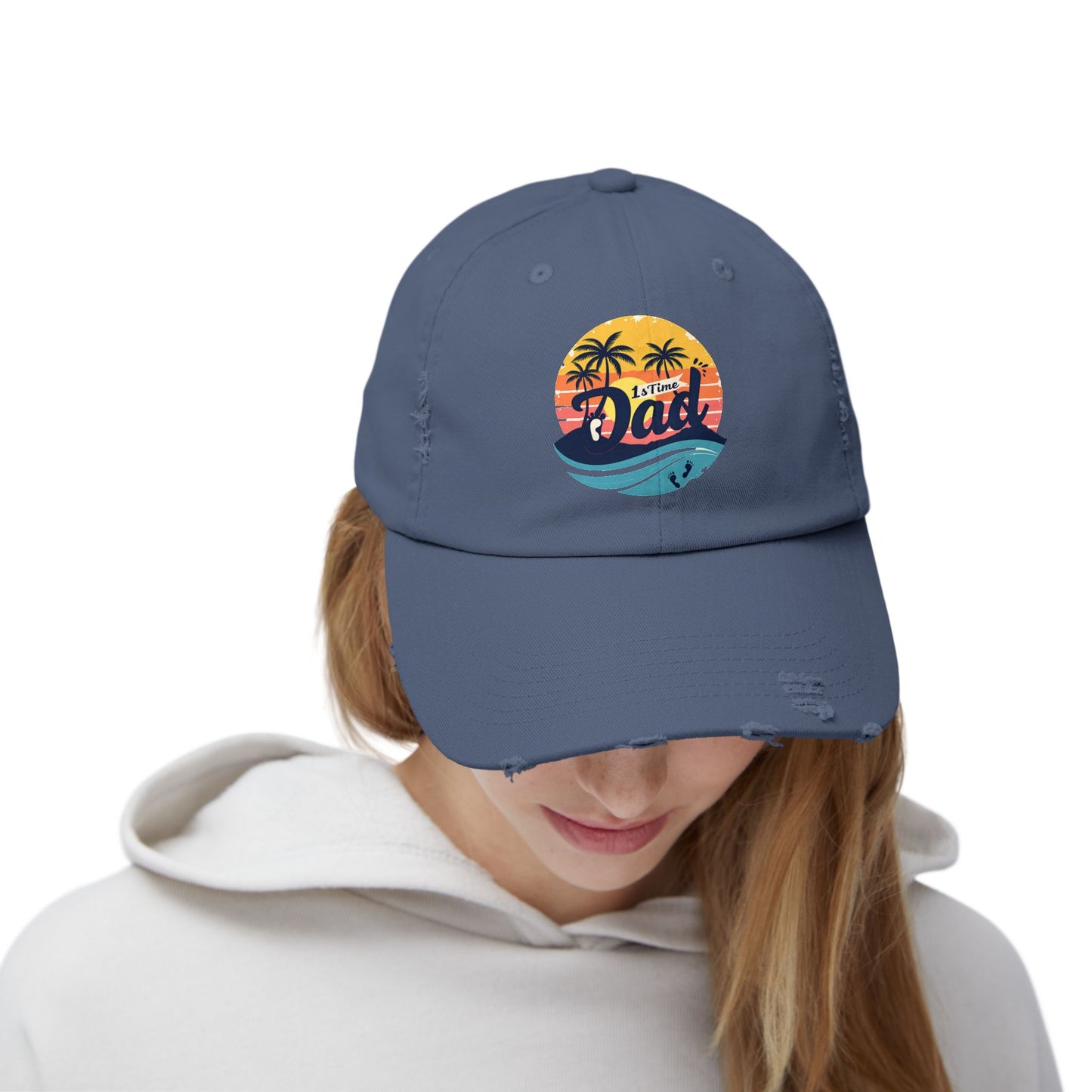 1st Time Dad Sunset Beach Vibes Cap