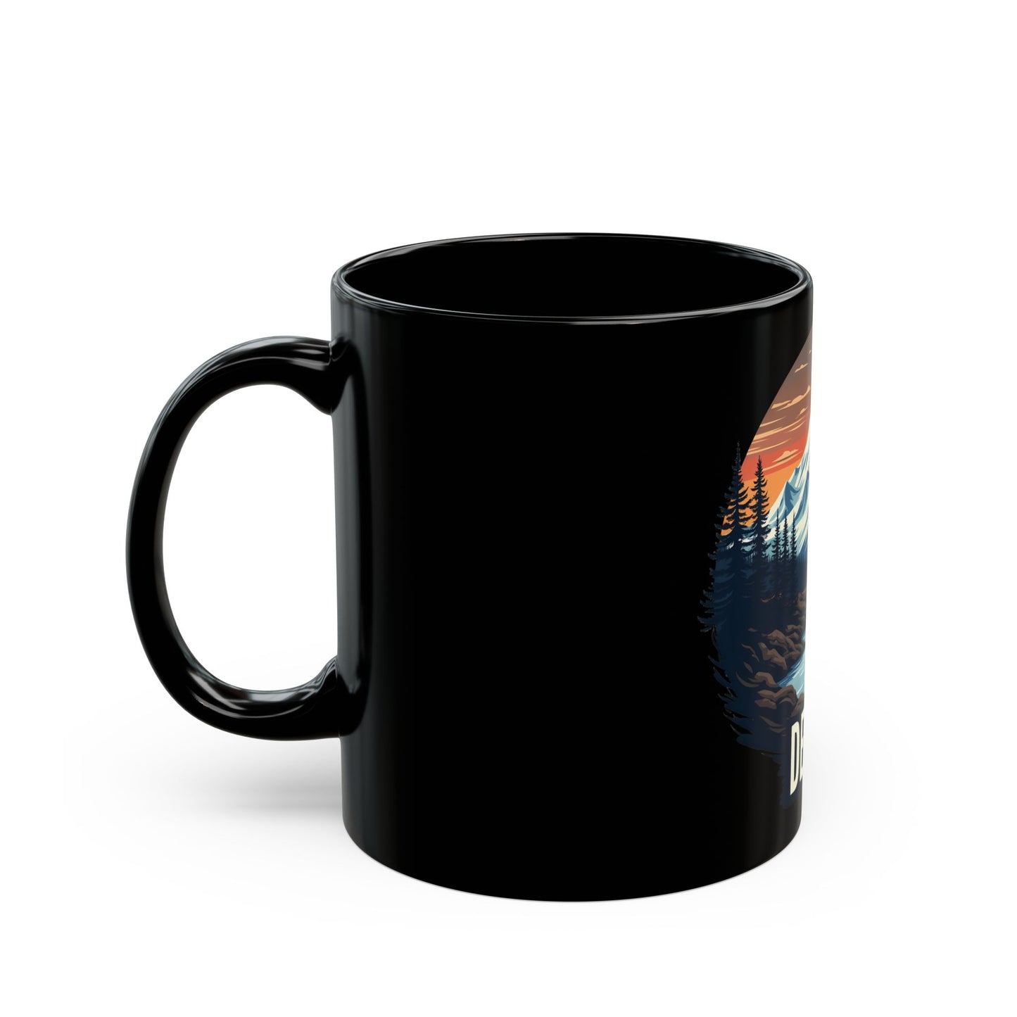 Mount Denali Scenic Landscape with Sunset and River Ceramic Mug