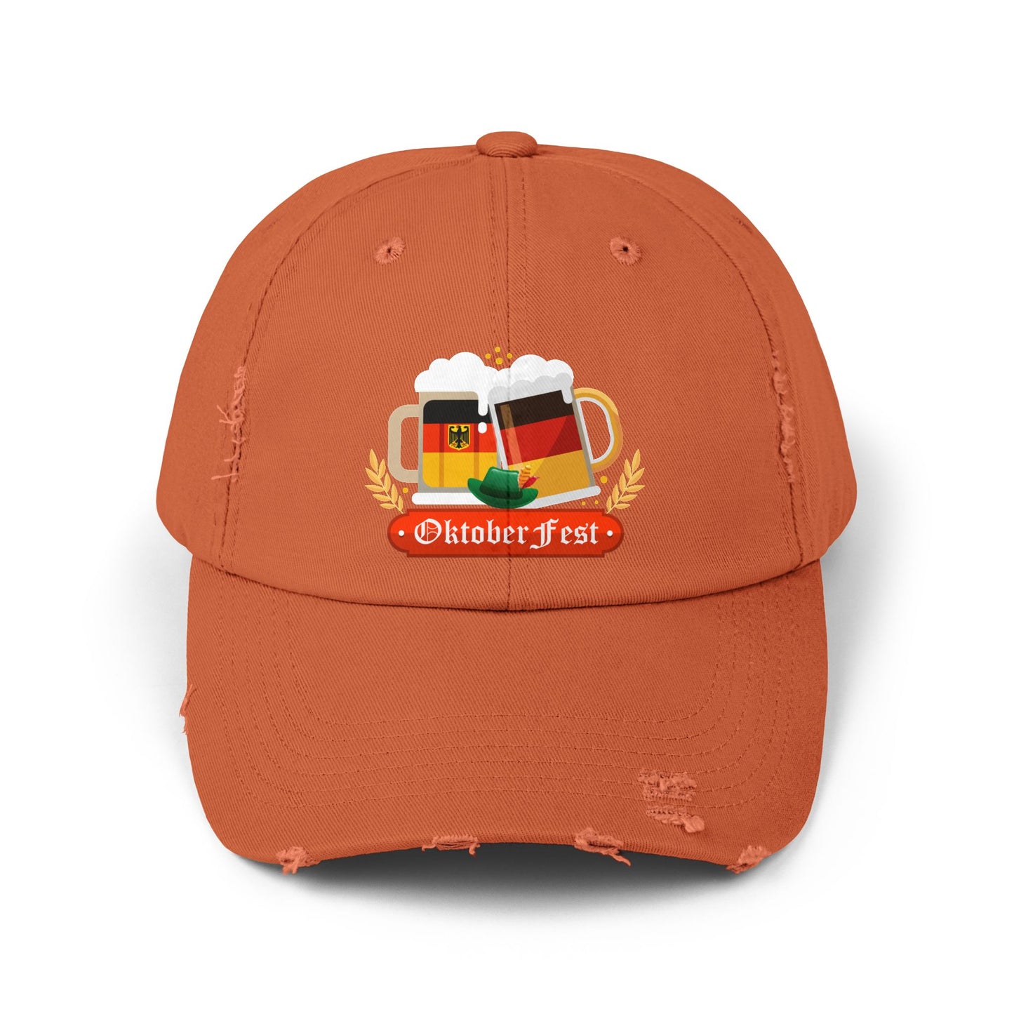 Oktoberfest Celebration with German Beer Mugs and Flags Cap