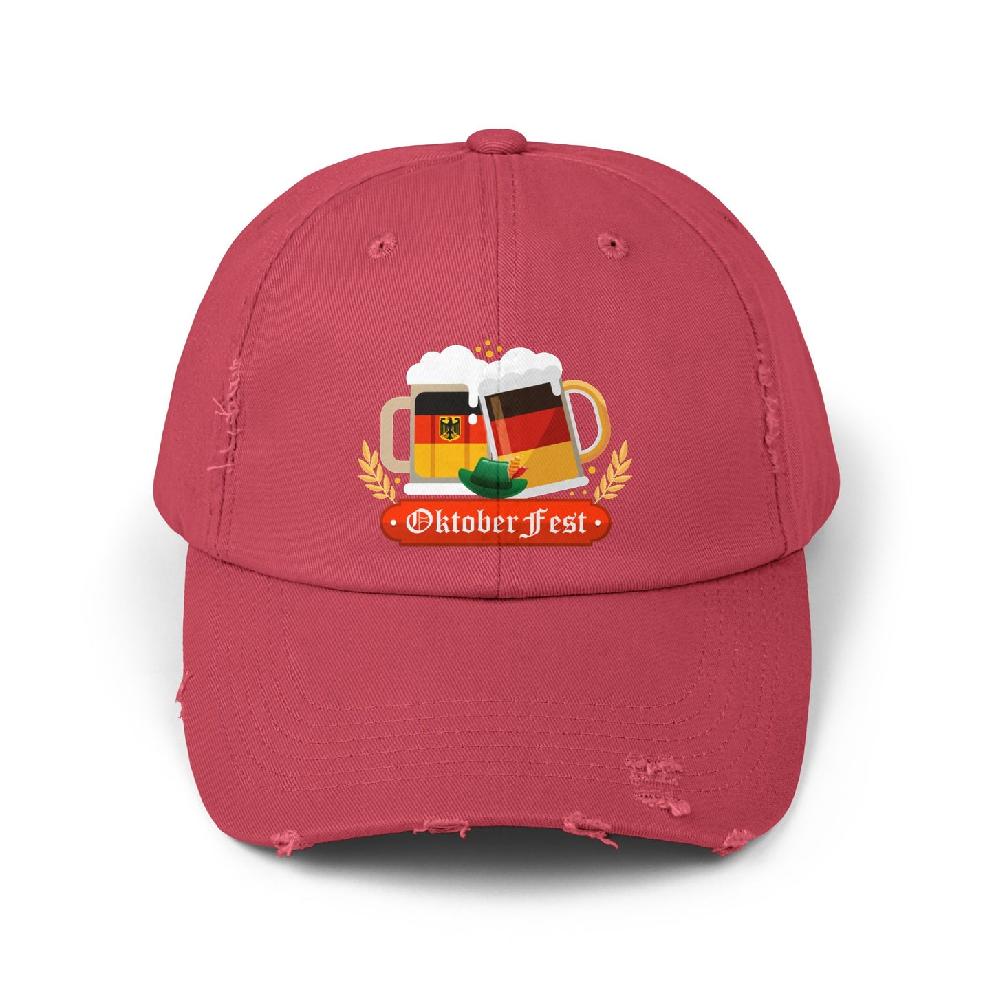 Oktoberfest Celebration with German Beer Mugs and Flags Cap