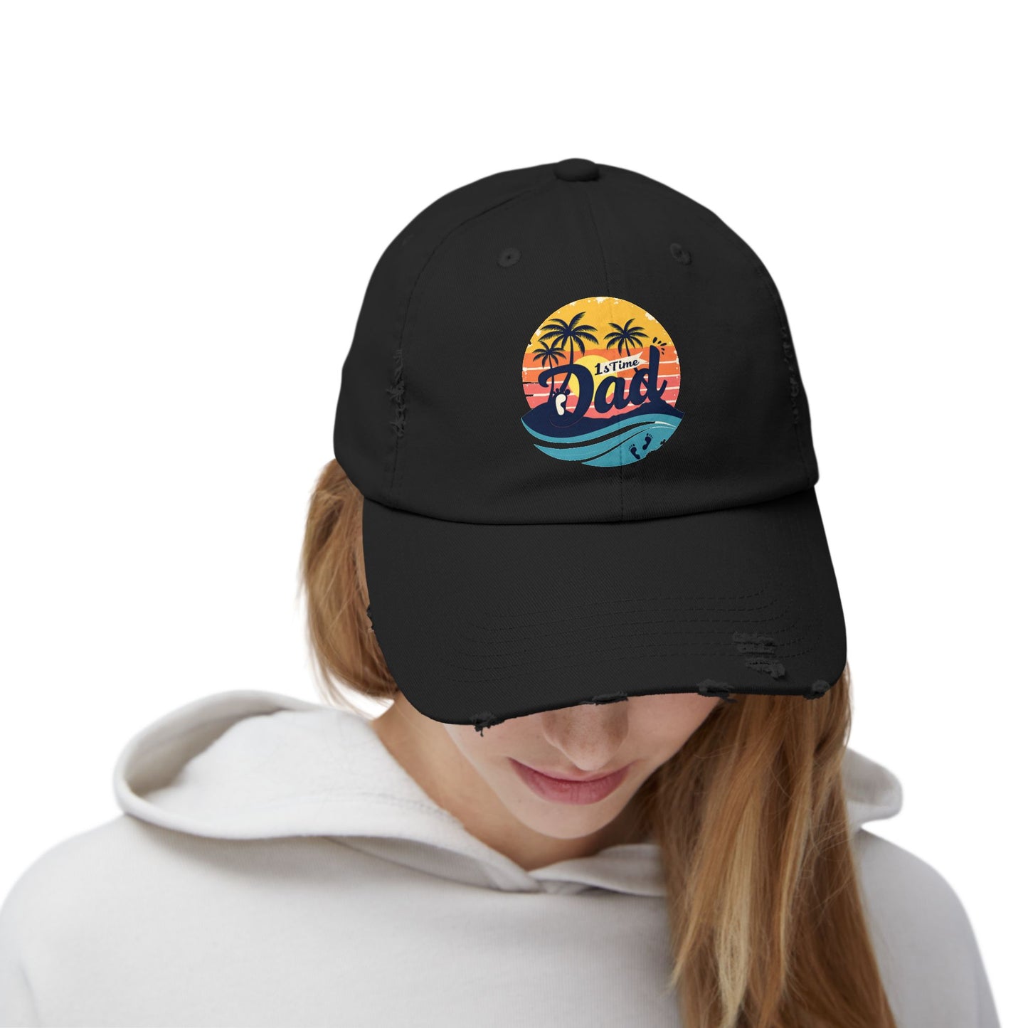 1st Time Dad Sunset Beach Vibes Cap