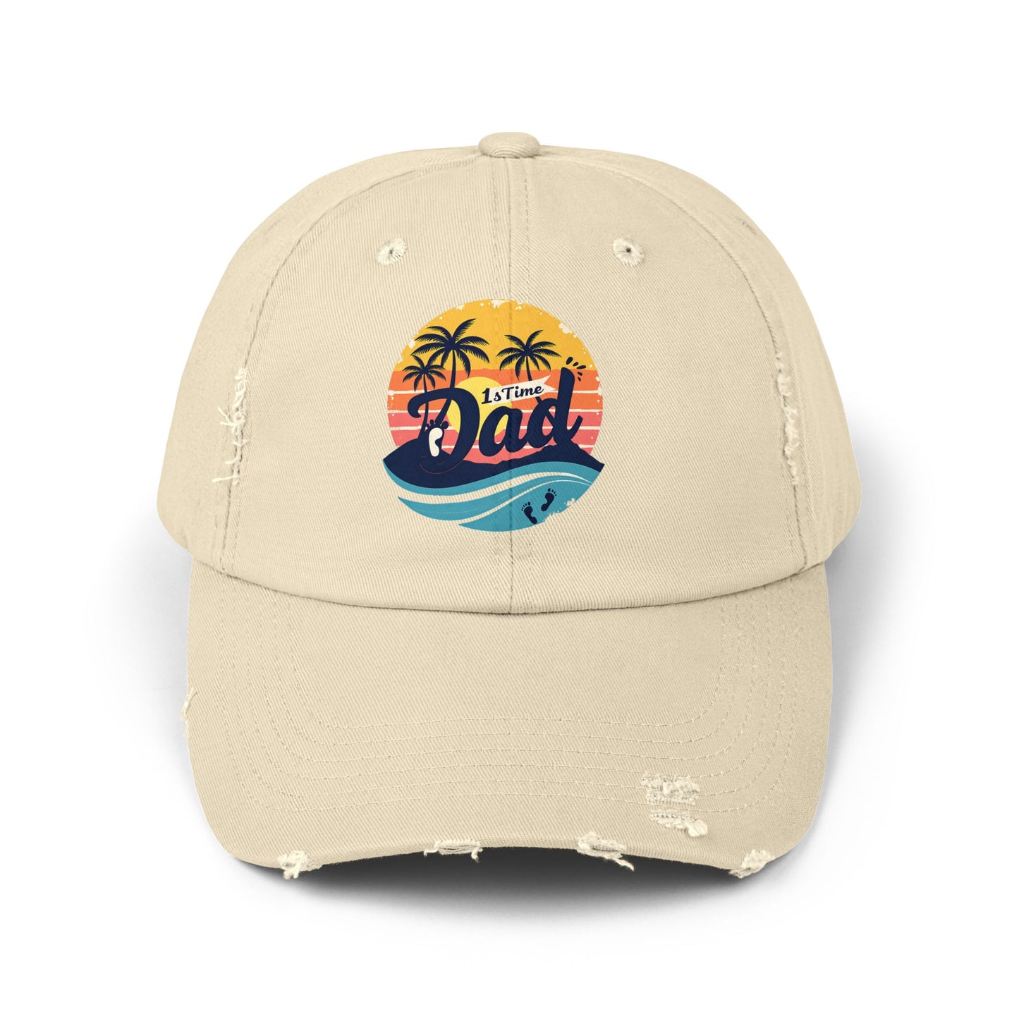 1st Time Dad Sunset Beach Vibes Cap