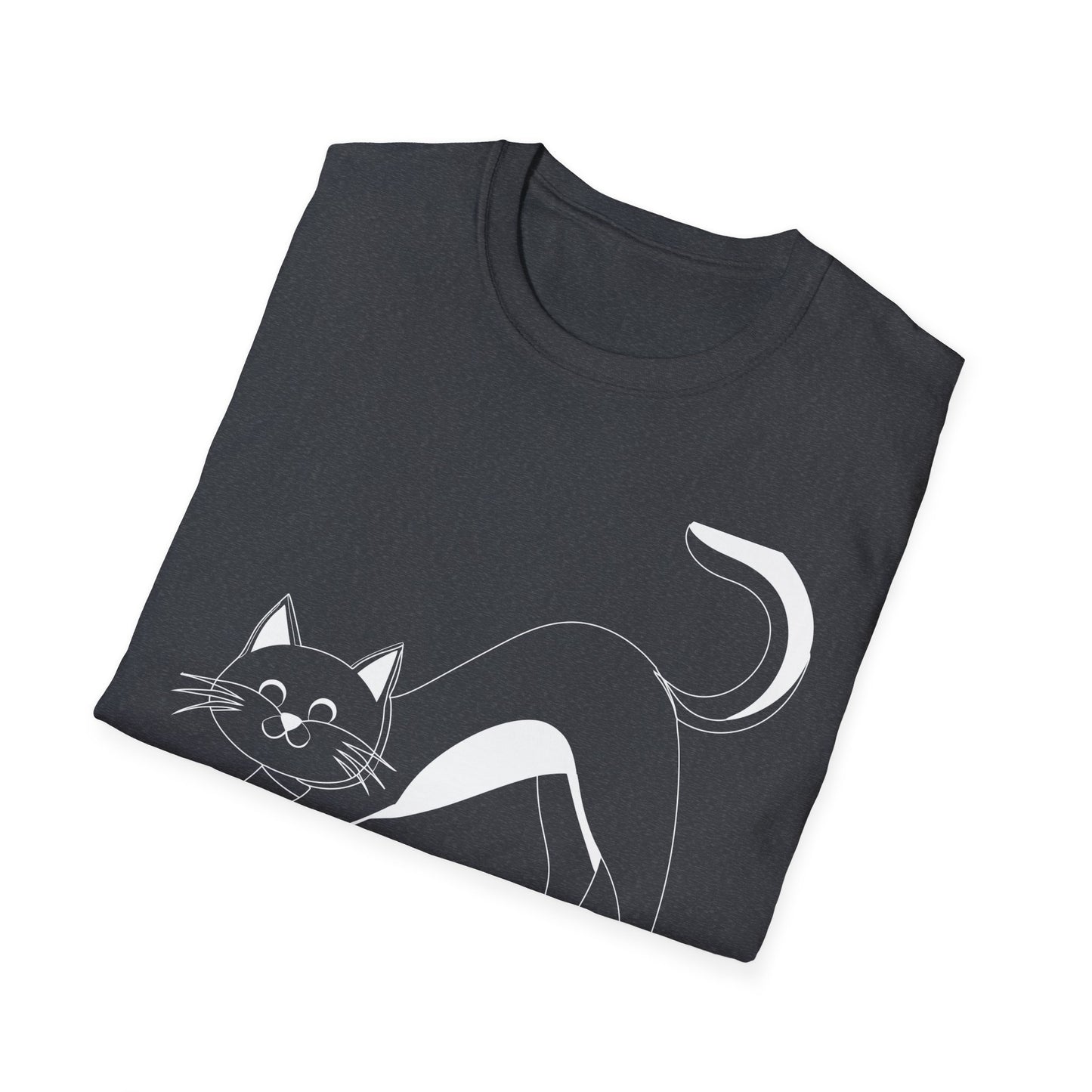 Downward Human Yoga Cat Pose Illustration for Cat Lovers and Yoga Enthusiasts T-Shirt