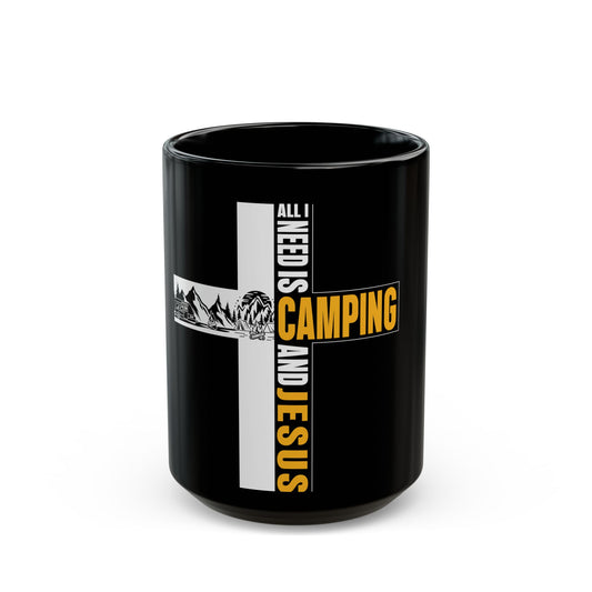 All I Need Is Camping And Jesus Inspirational Faith Ceramic Mug