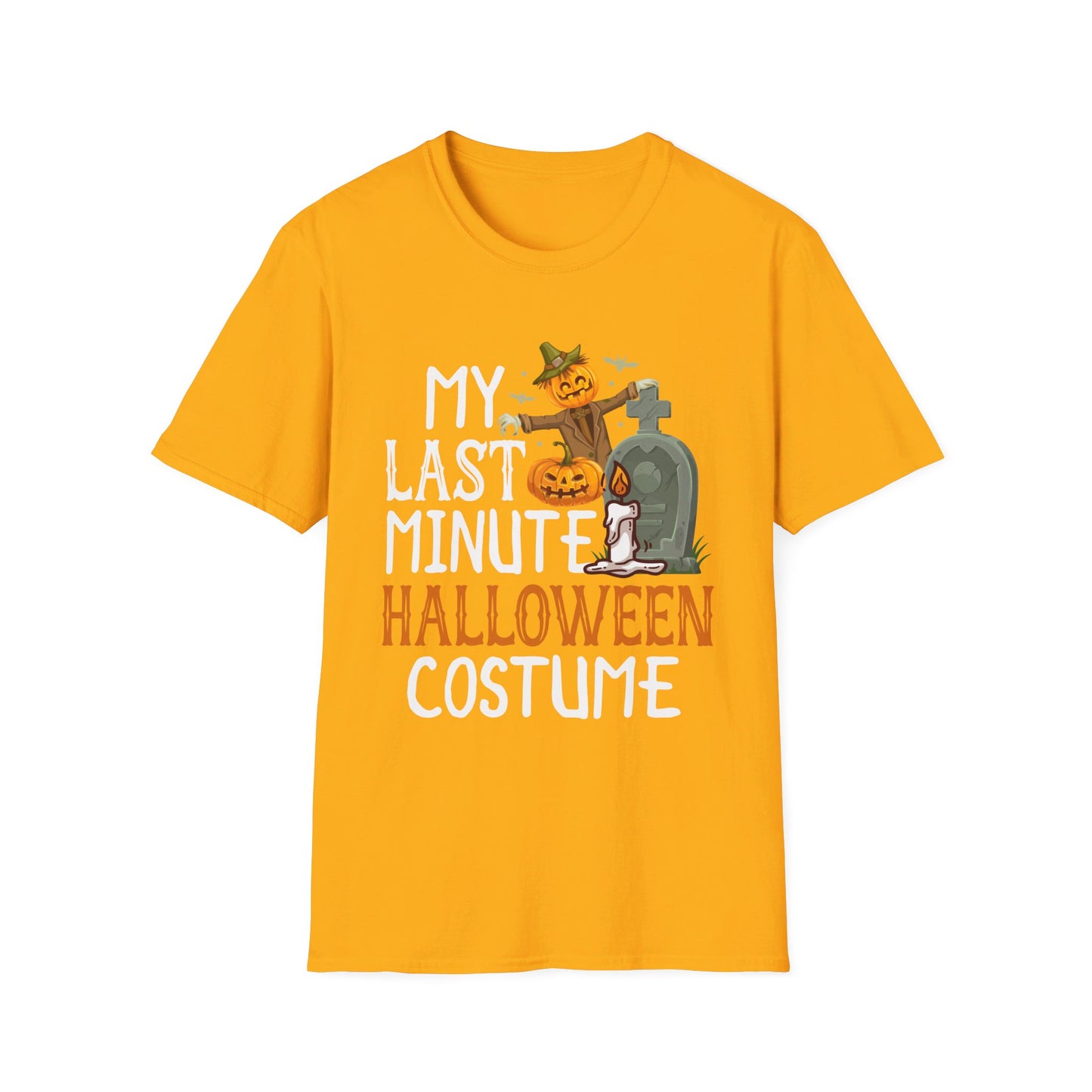 My Last Minute Halloween Costume - Fun Pumpkin and Tombstone Design T-Shirt