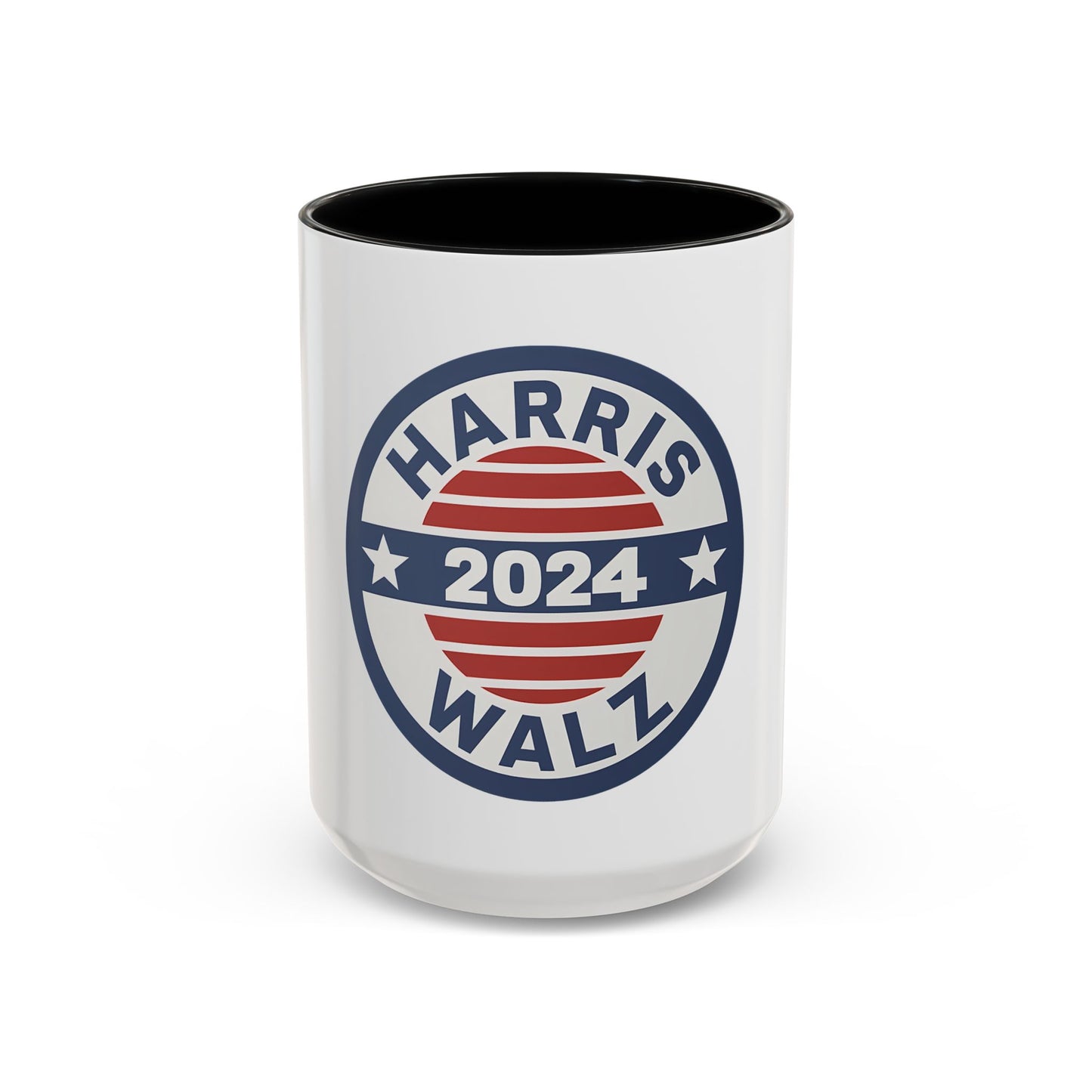 Harris Walz 2024 Election Retro Accent Coffee Mug (11, 15oz)