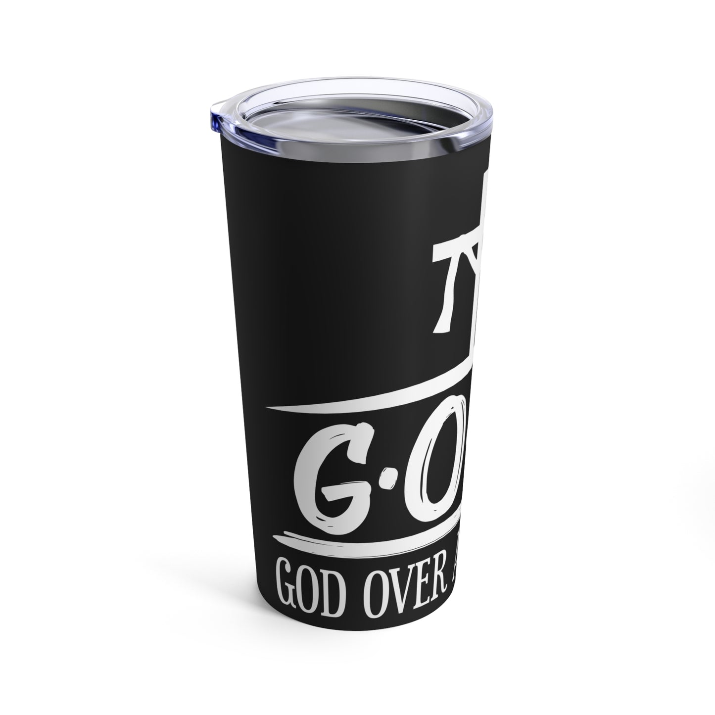 God Over All Things Faithful Expression with Cross Symbol Tumbler