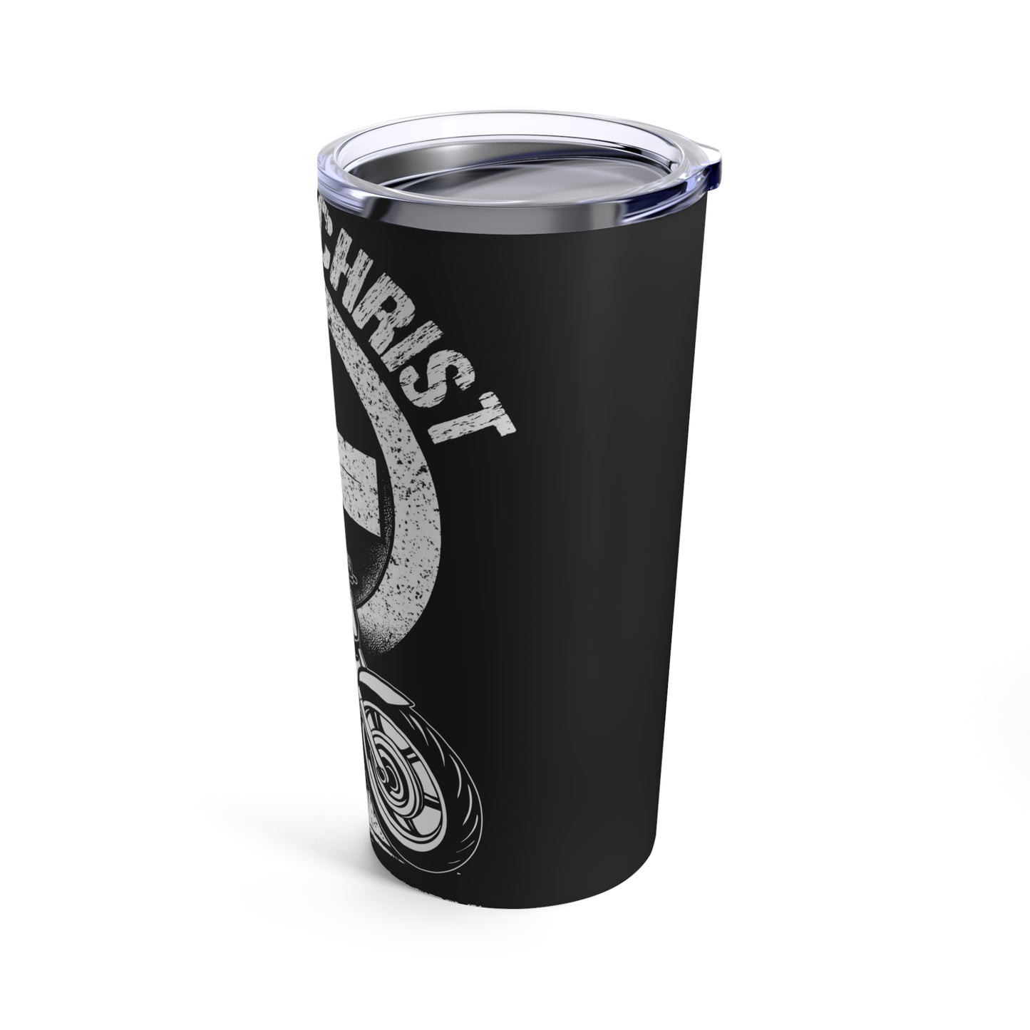 Biker for Christ Riding by Faith Motorcycle Cross Tumbler