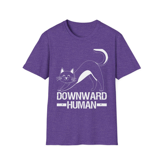 Downward Human Yoga Cat Pose Illustration for Cat Lovers and Yoga Enthusiasts T-Shirt