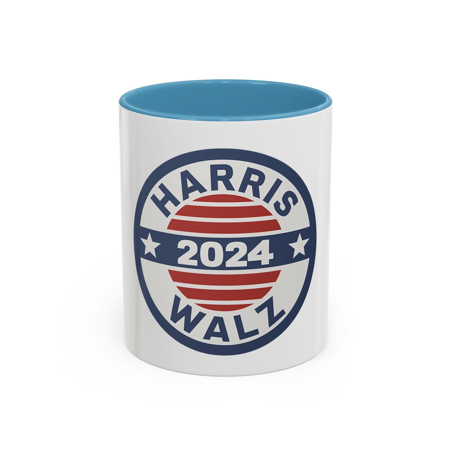 Harris Walz 2024 Election Retro Accent Coffee Mug (11, 15oz)