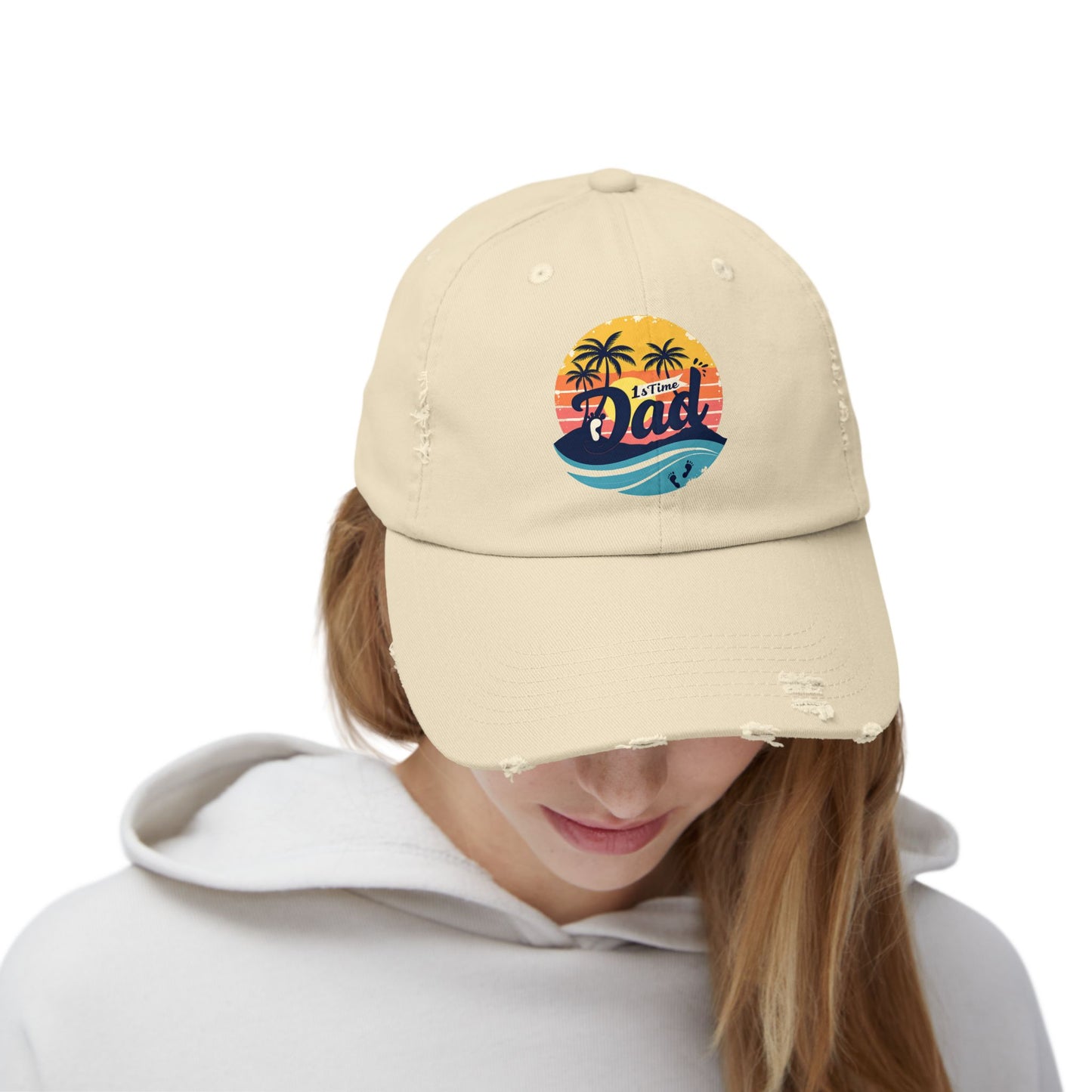 1st Time Dad Sunset Beach Vibes Cap