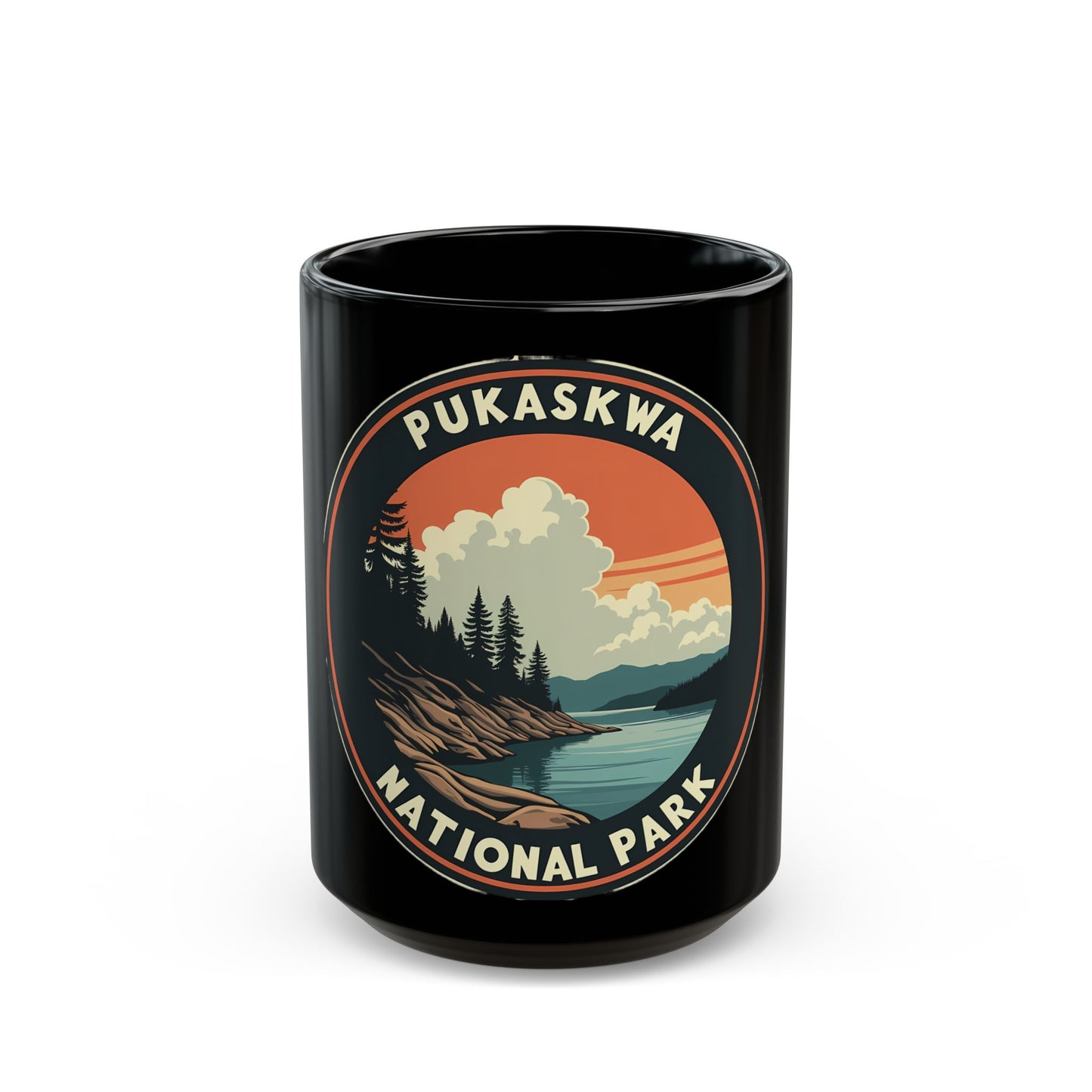 Pukaskwa National Park Scenic Landscape Sunset Illustration Ceramic Mug