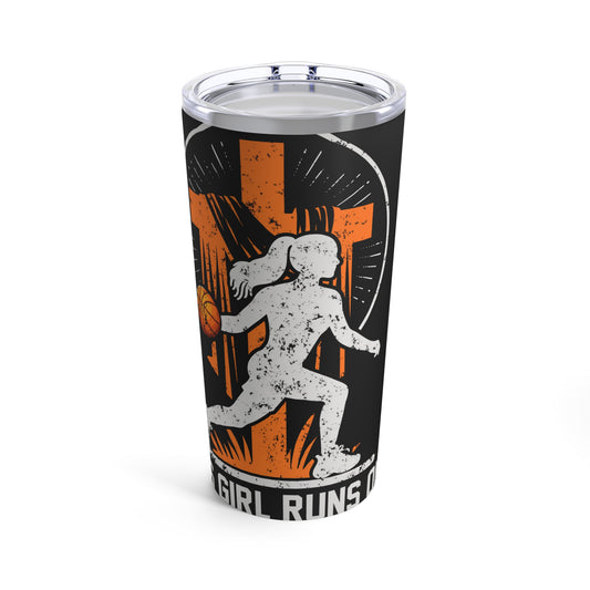 This Girl Runs on Jesus and Basketball Faith Sports Tumbler