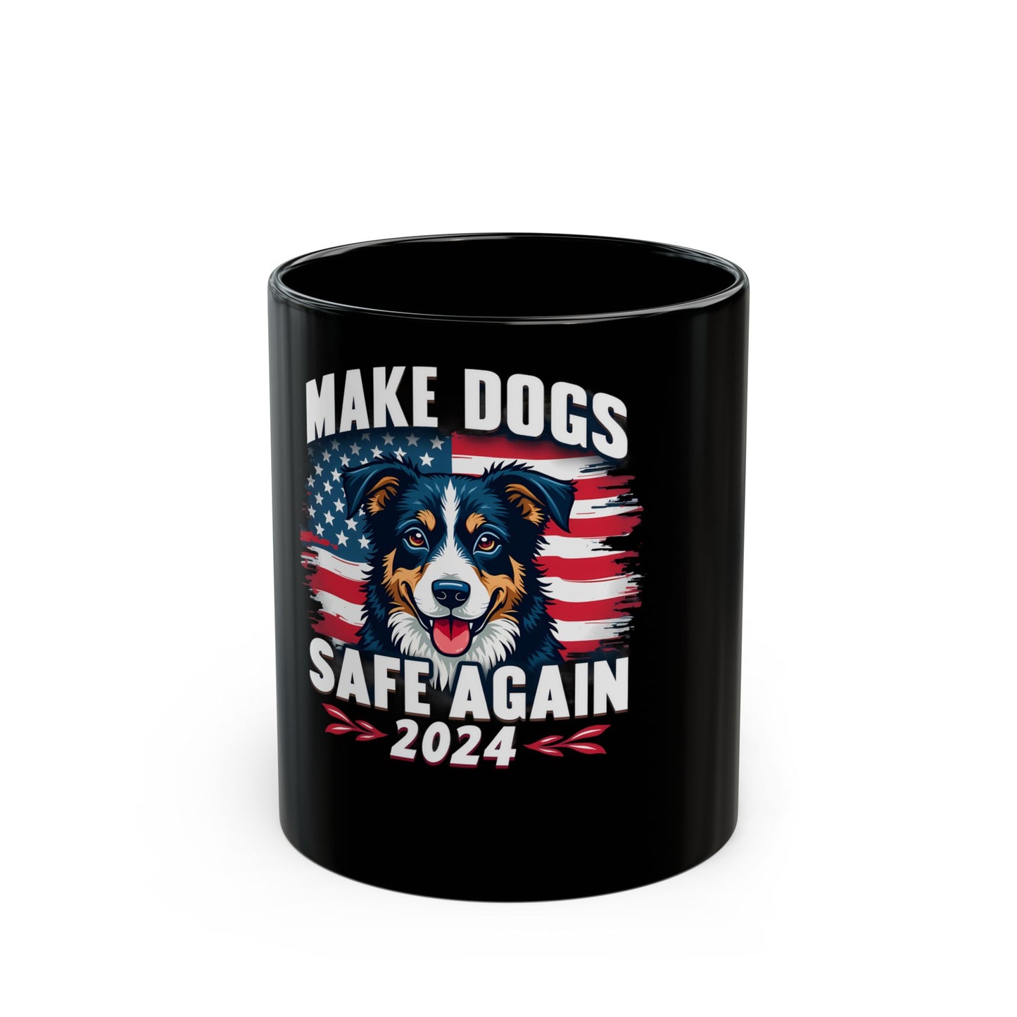 Make Dogs Safe Again 2024 American Flag Dog Ceramic Mug