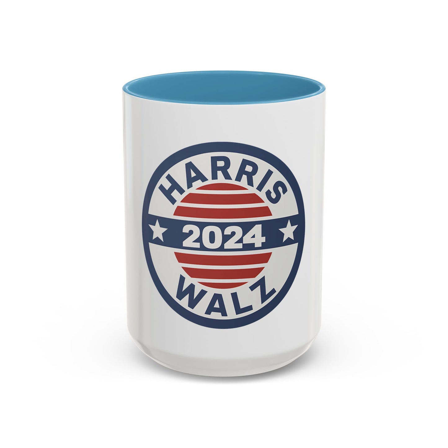 Harris Walz 2024 Election Retro Accent Coffee Mug (11, 15oz)