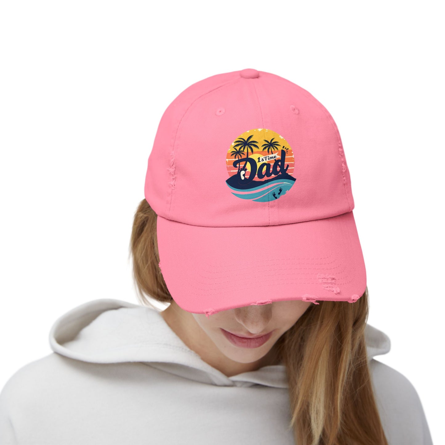 1st Time Dad Sunset Beach Vibes Cap