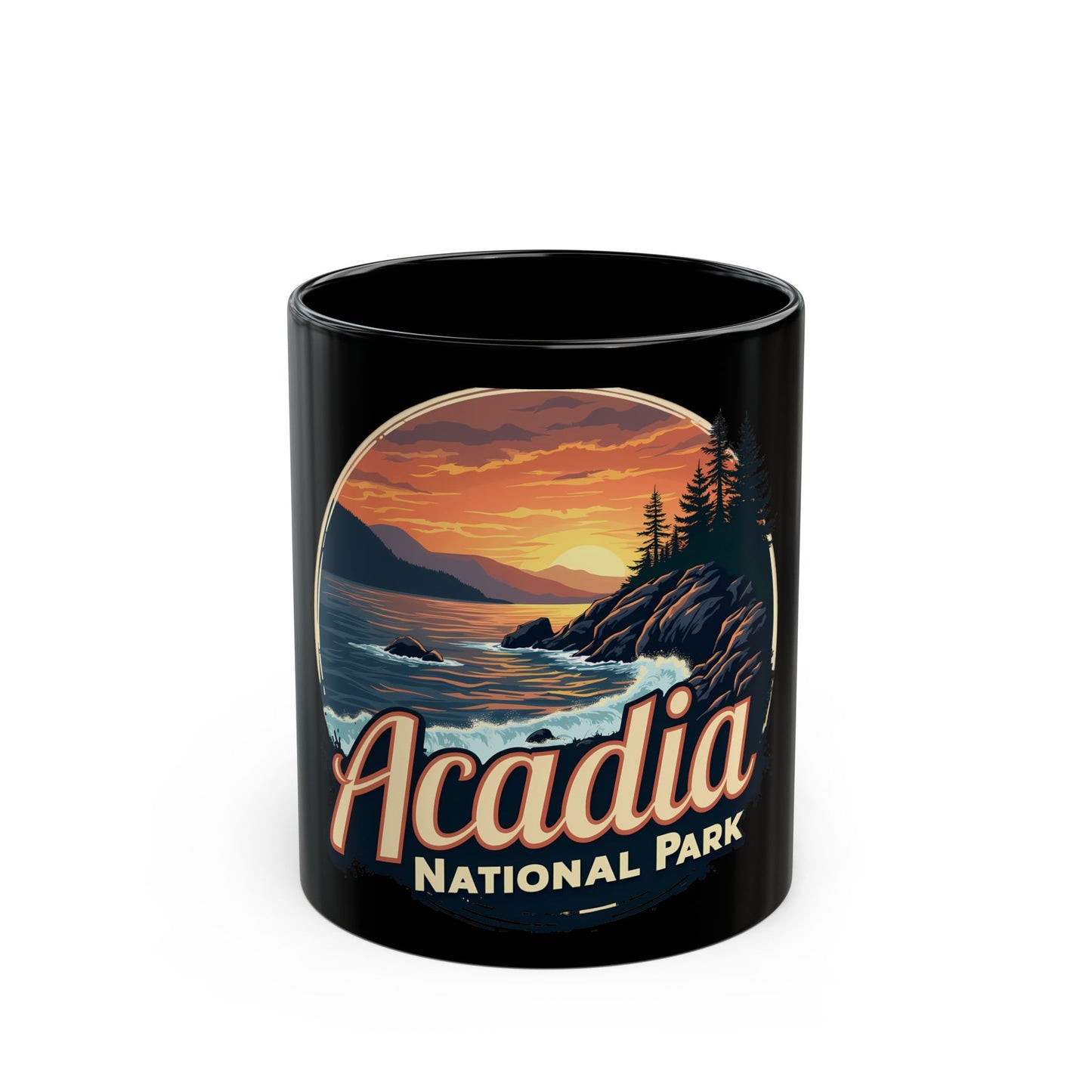 Acadia National Park Scenic Sunset Coastal Landscape Ceramic Mug