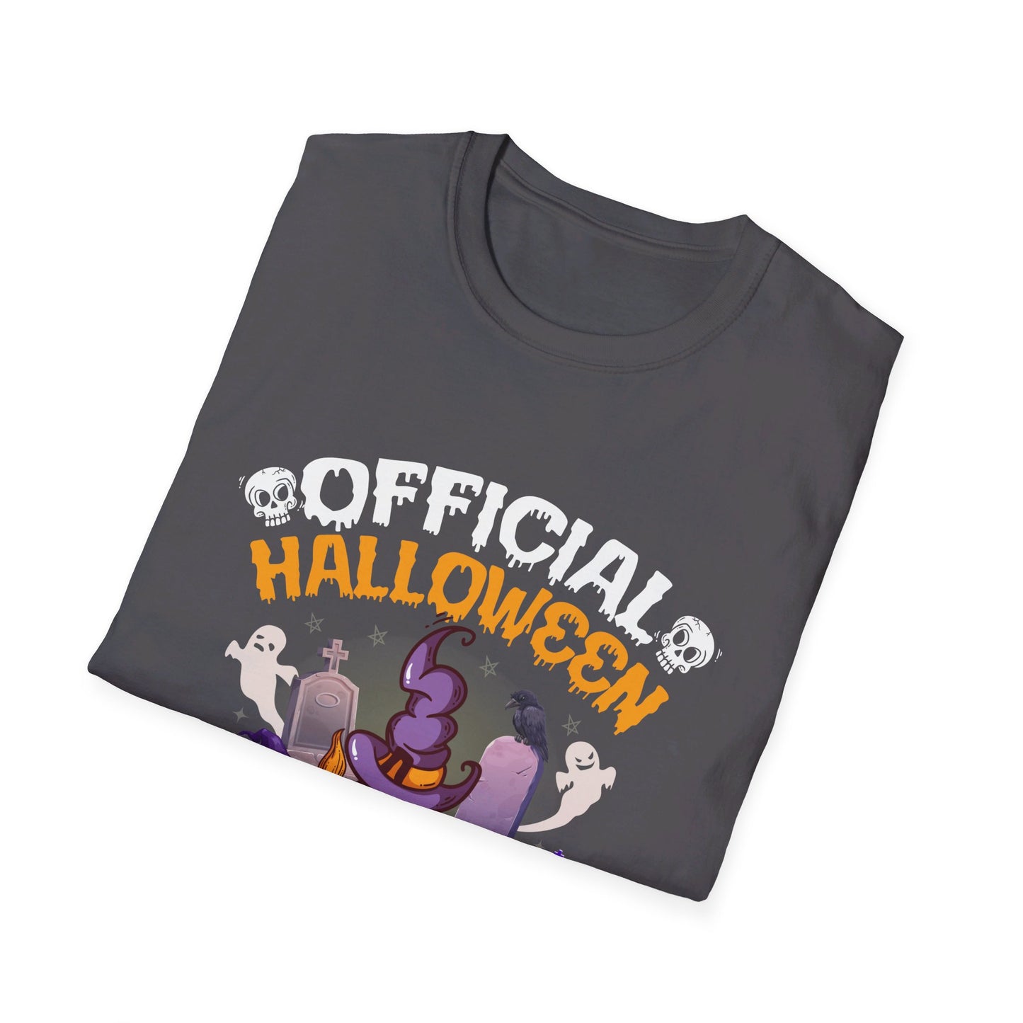 Official Halloween Costume Spooky Pumpkin Witch Hat Tombstones T-Shirt