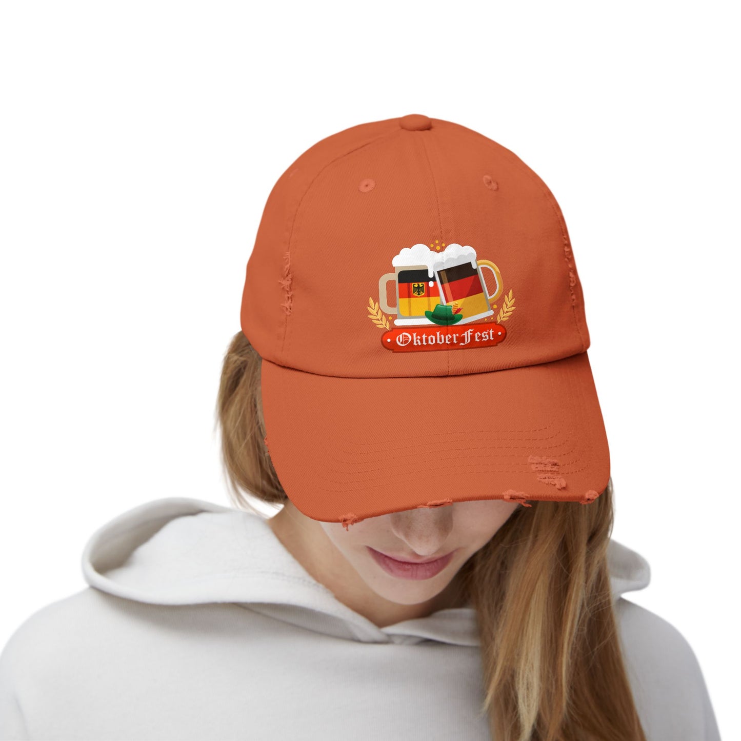 Oktoberfest Celebration with German Beer Mugs and Flags Cap