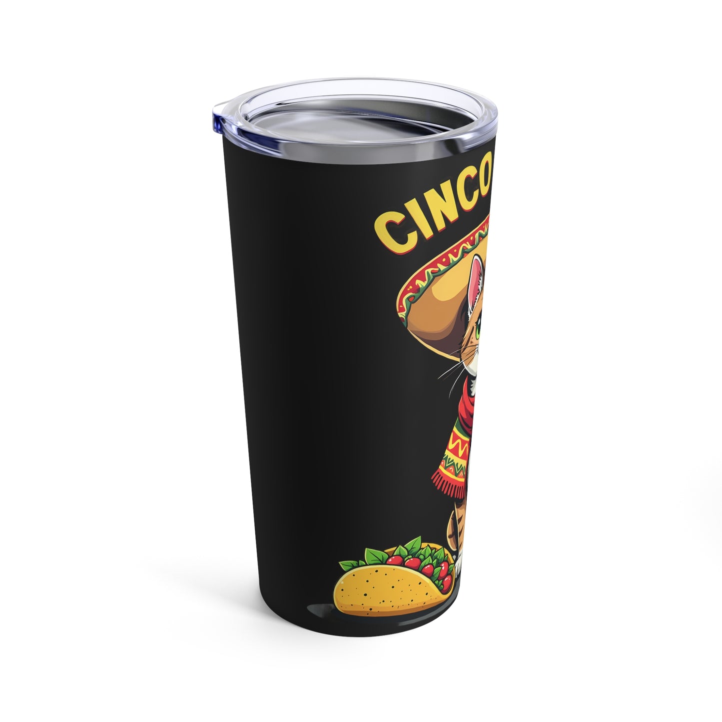 Cinco De Meow Festive Cat Celebration with Sombrero and Taco Tumbler