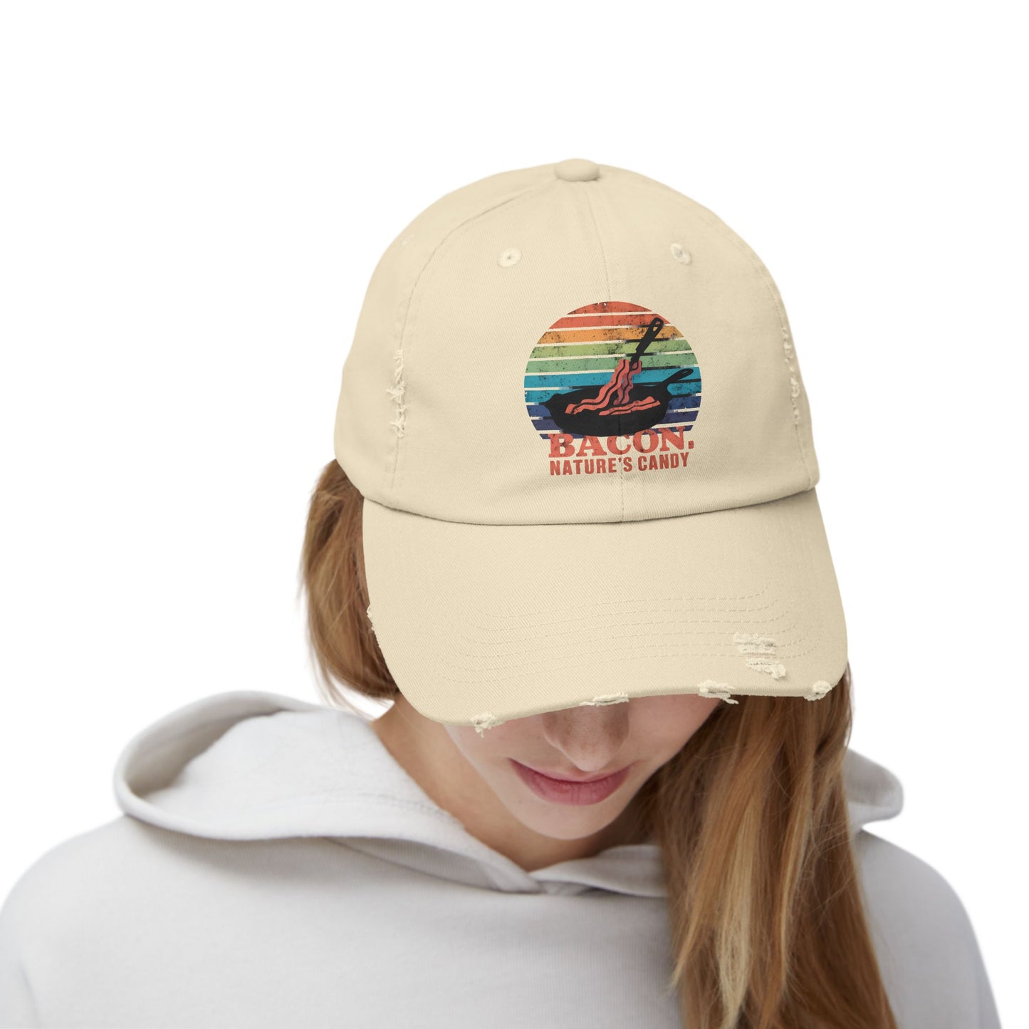 Bacon Nature's Candy Retro Style Humor Cap