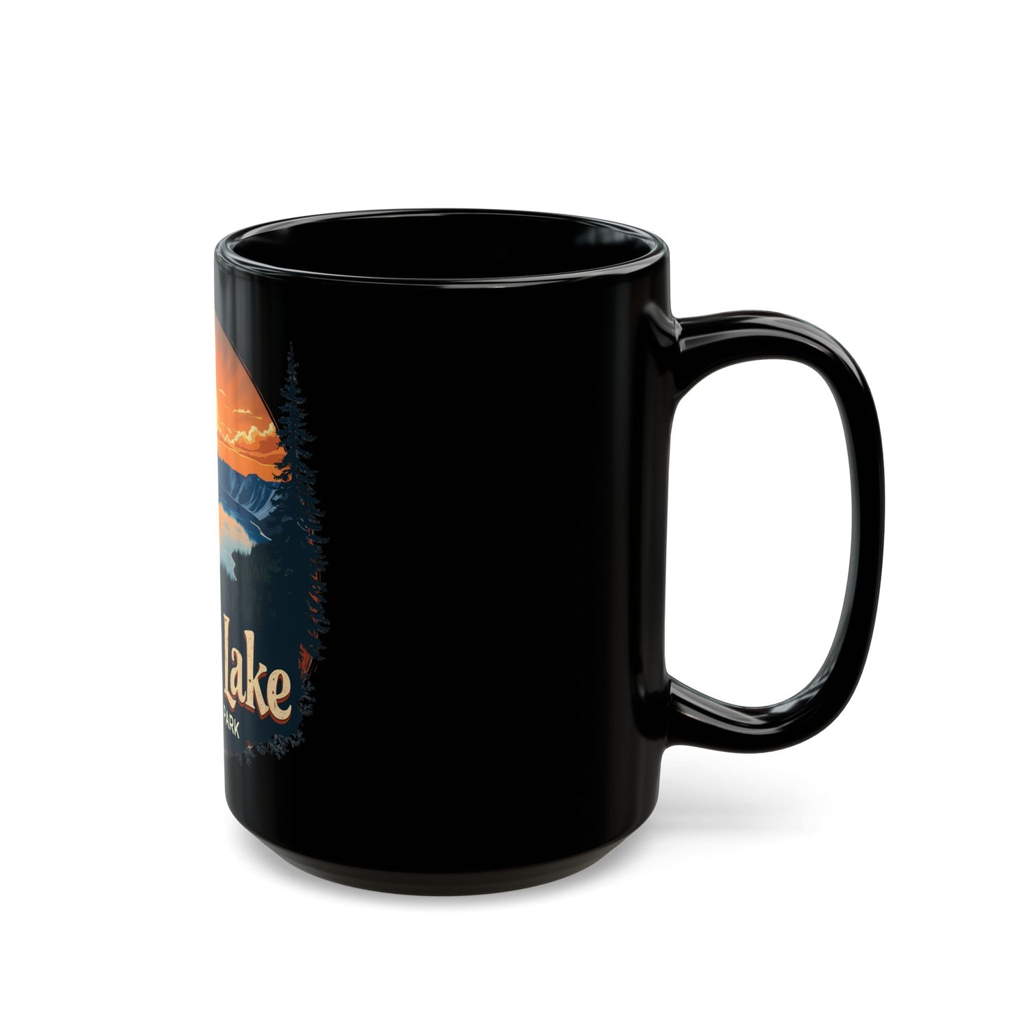 Crater Lake National Park Sunset Landscape with Mountains and Forest Ceramic Mug