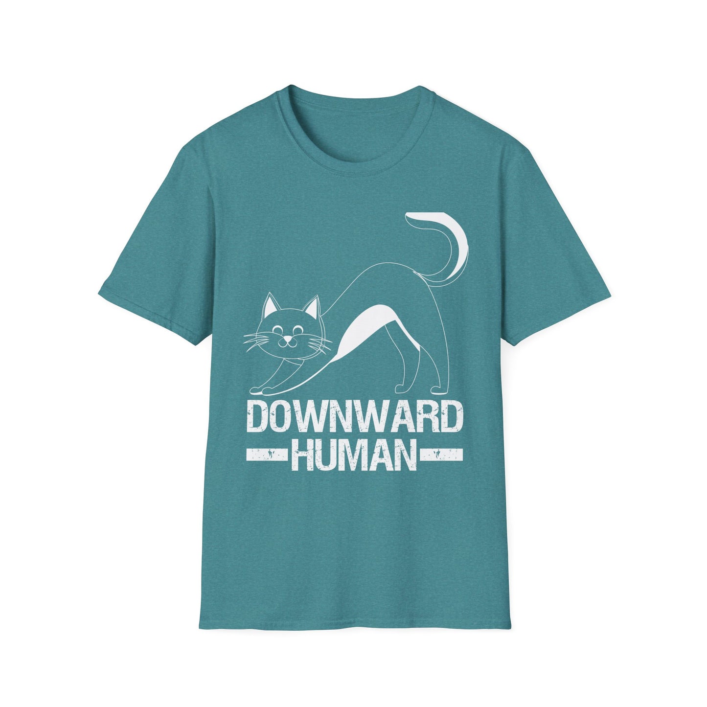 Downward Human Yoga Cat Pose Illustration for Cat Lovers and Yoga Enthusiasts T-Shirt