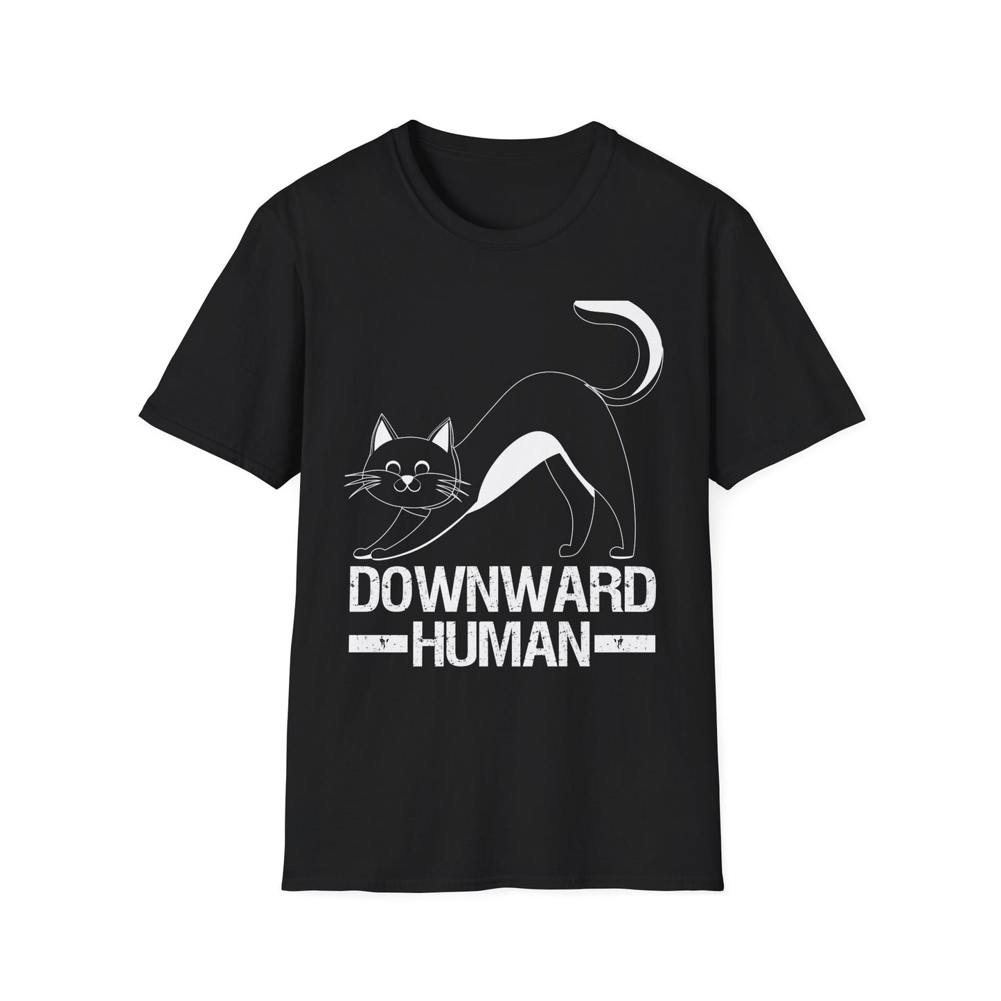 Downward Human Yoga Cat Pose Illustration for Cat Lovers and Yoga Enthusiasts T-Shirt