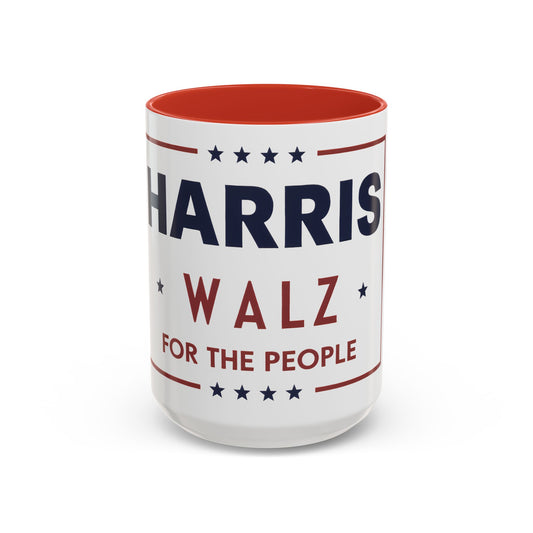 Harris Walz For the People 2024 Election Accent Coffee Mug (11, 15oz)