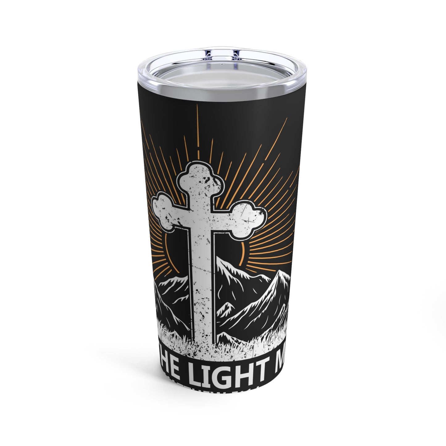 Be The Light Ma Matthew 5:14 Cross and Mountain Tumbler