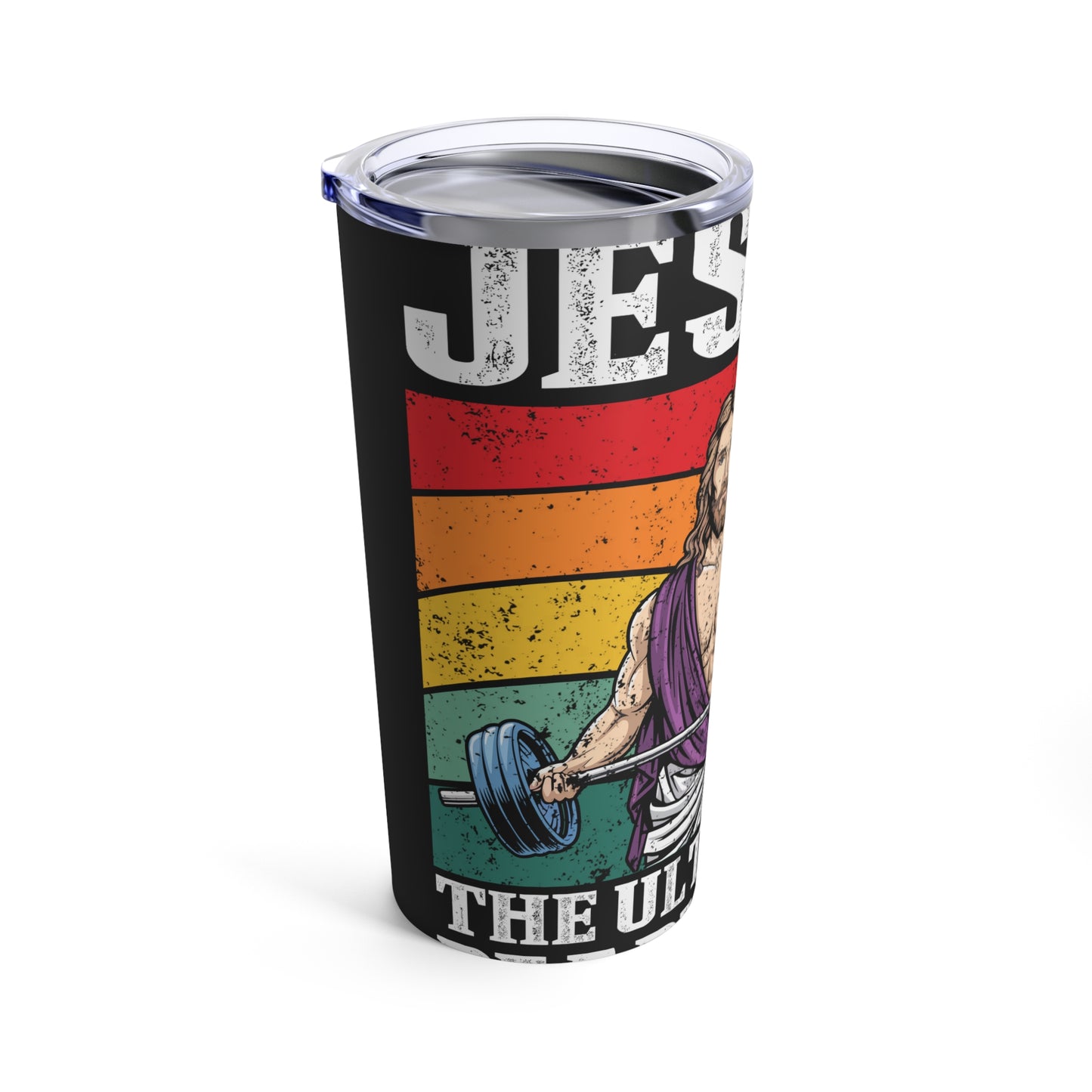 Jesus The Ultimate Deadlifter Rainbow Strength Tumbler