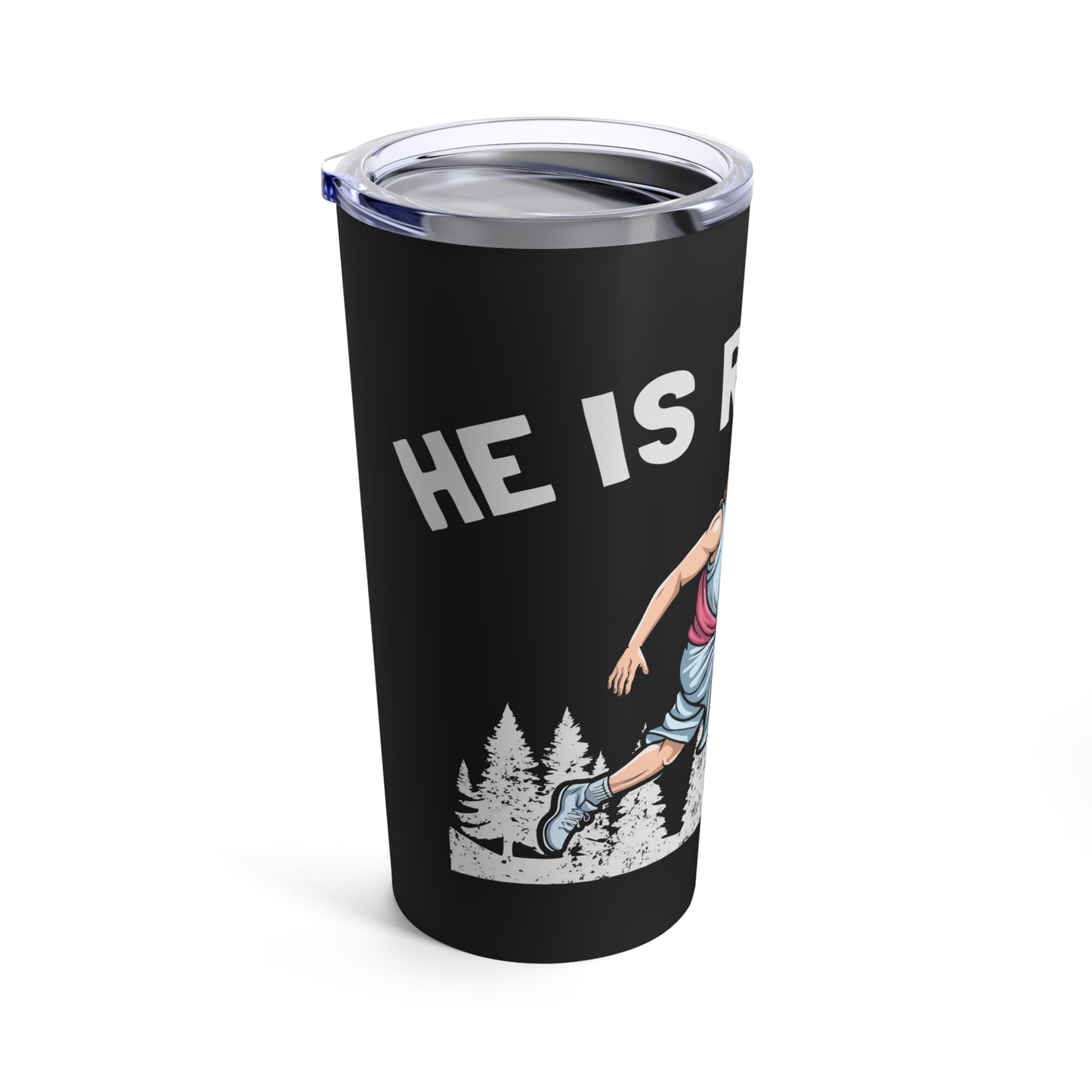 He Is Rizzin' Basketball Icon in Nature Scene Tumbler