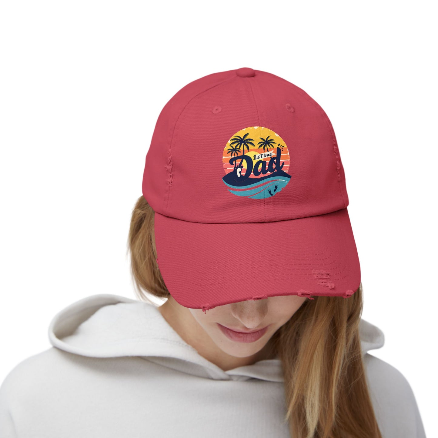 1st Time Dad Sunset Beach Vibes Cap