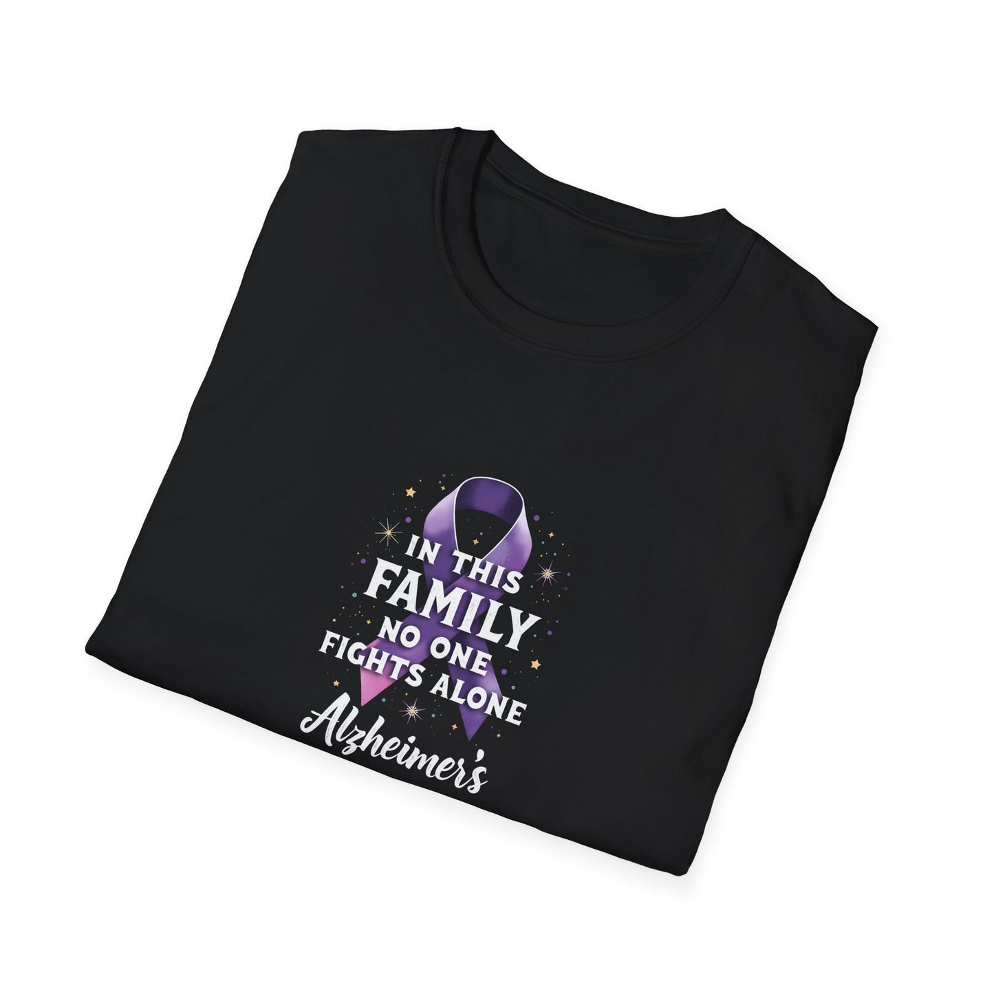 In This Family No One Fights Alone Alzheimer's Awareness T-Shirt