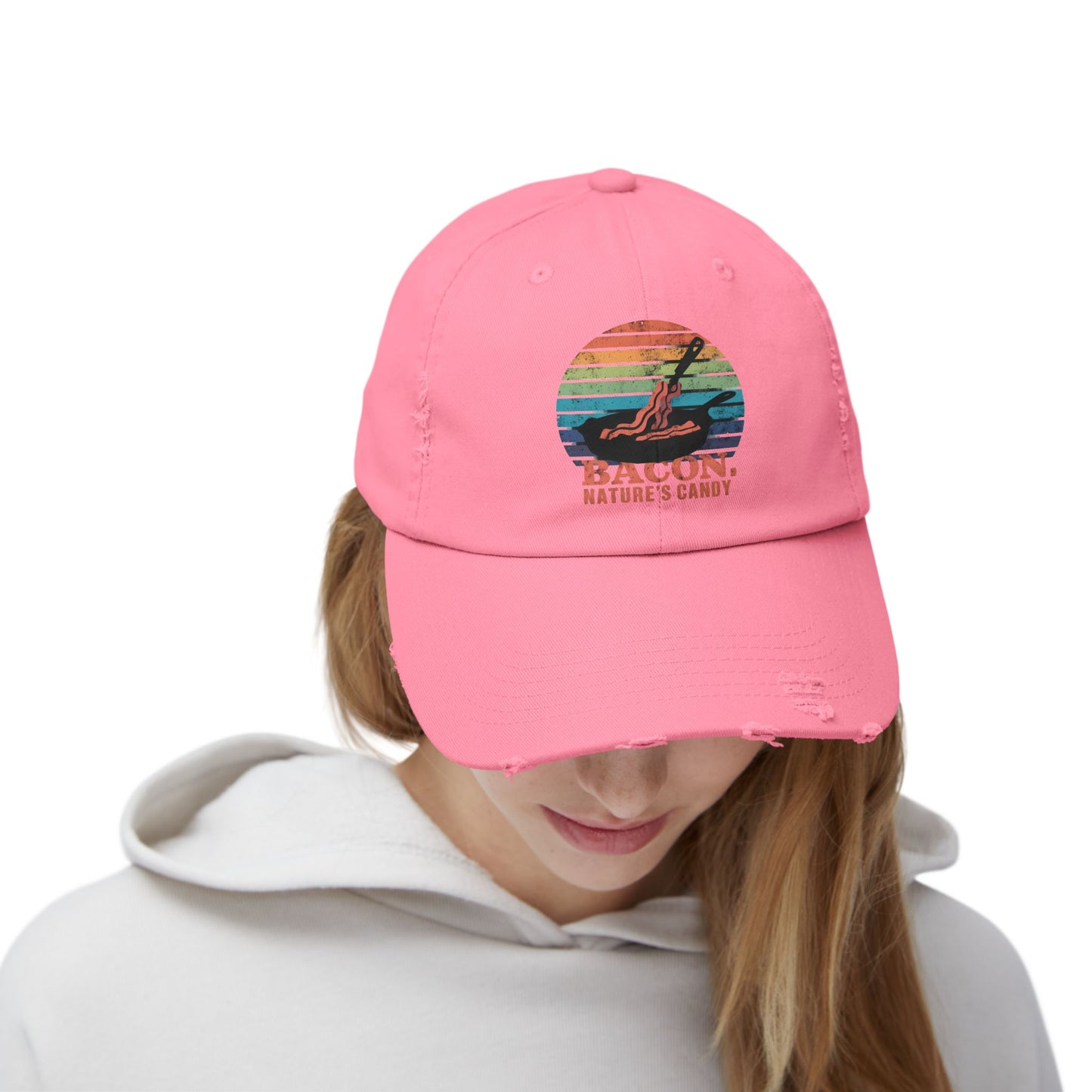 Bacon Nature's Candy Retro Style Humor Cap