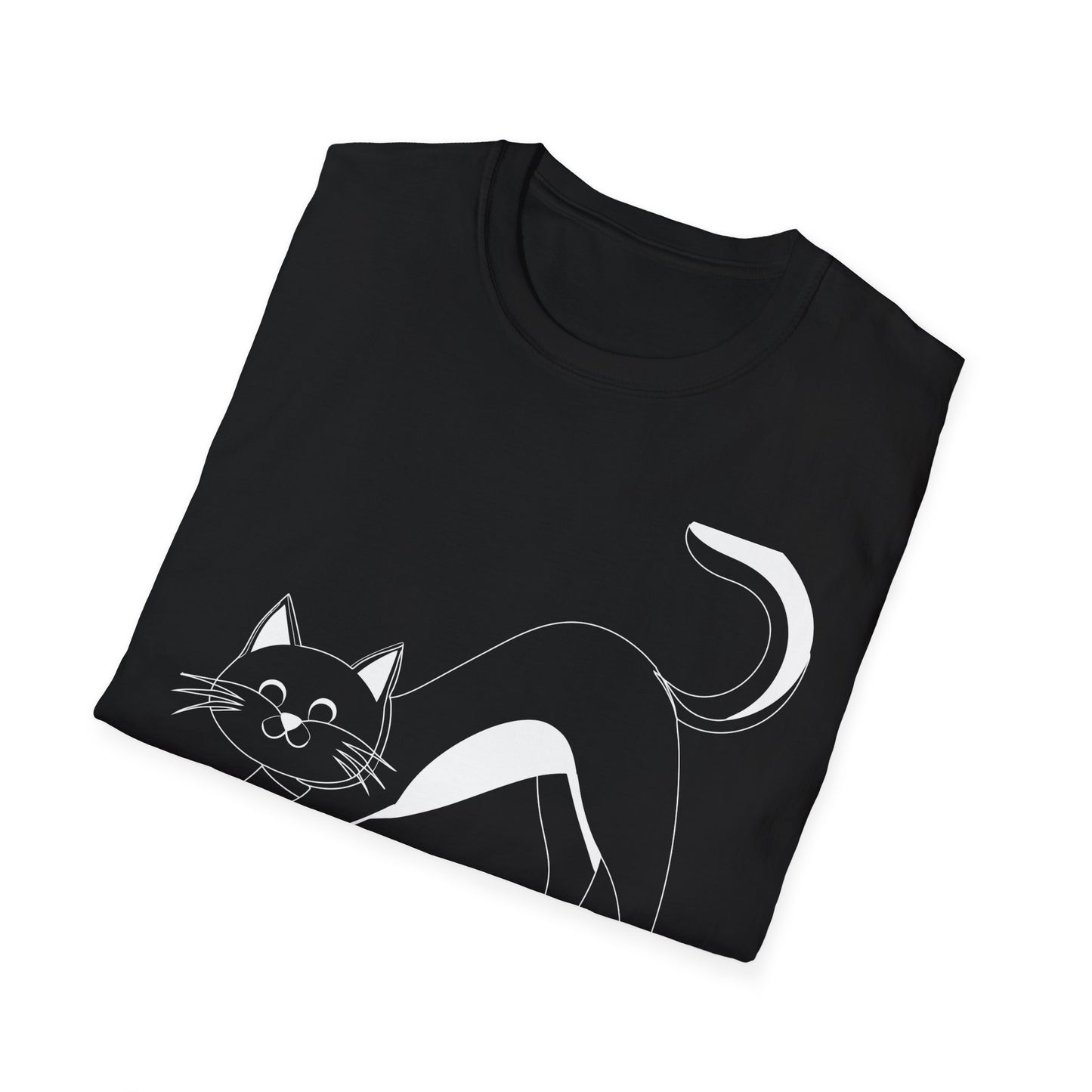 Downward Human Yoga Cat Pose Illustration for Cat Lovers and Yoga Enthusiasts T-Shirt