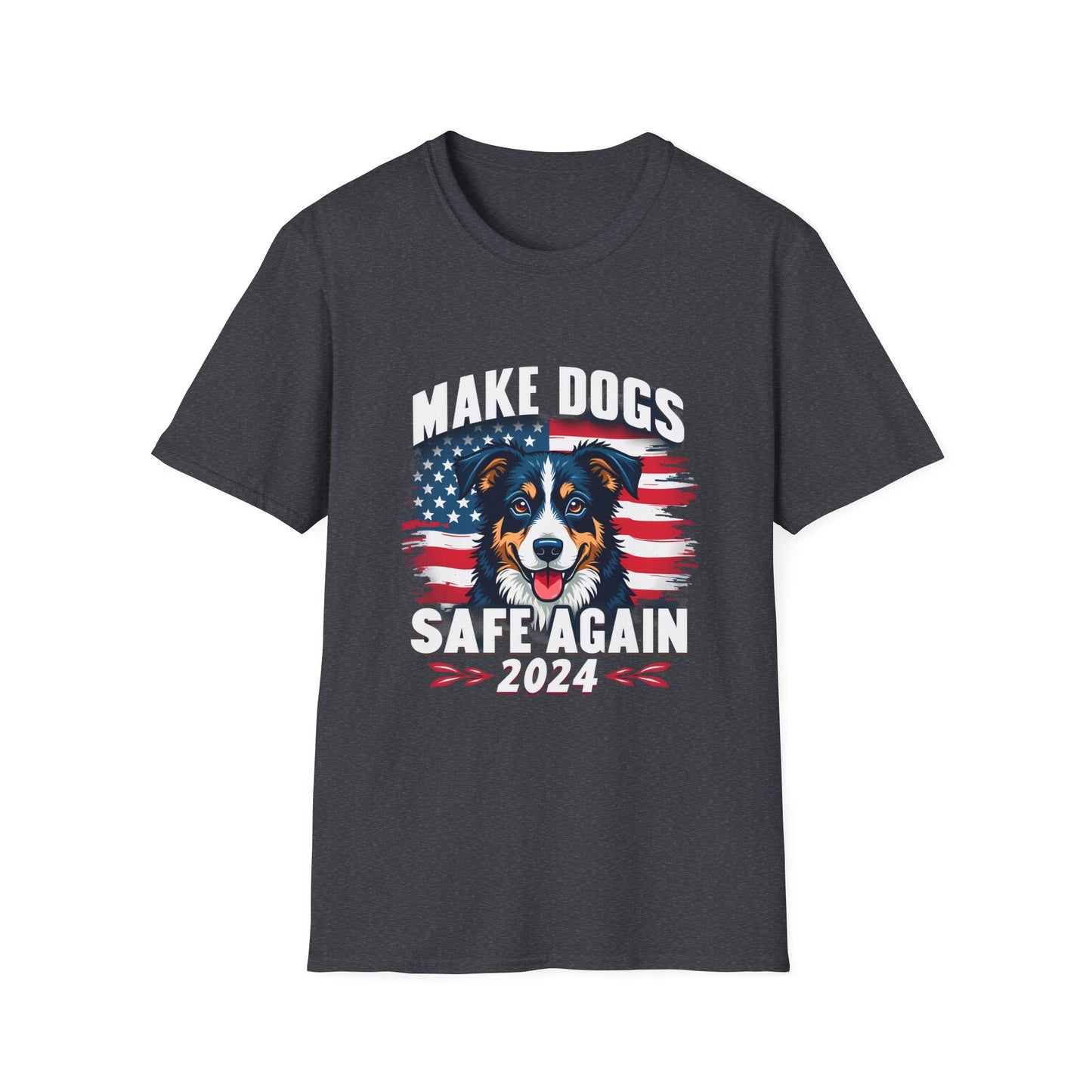 Make Dogs Safe Again 2024 American Flag Dog T-Shirt