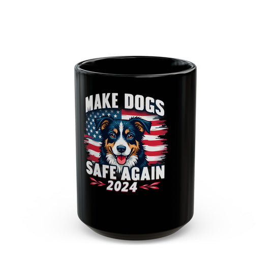 Make Dogs Safe Again 2024 American Flag Dog Ceramic Mug