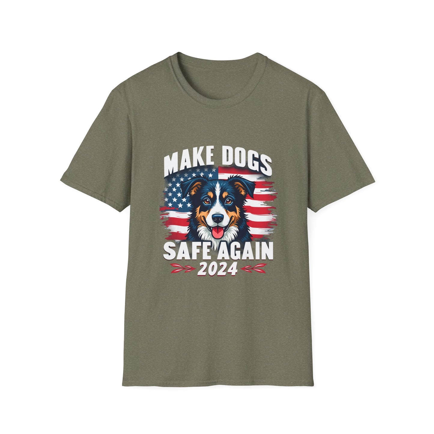 Make Dogs Safe Again 2024 American Flag Dog T-Shirt