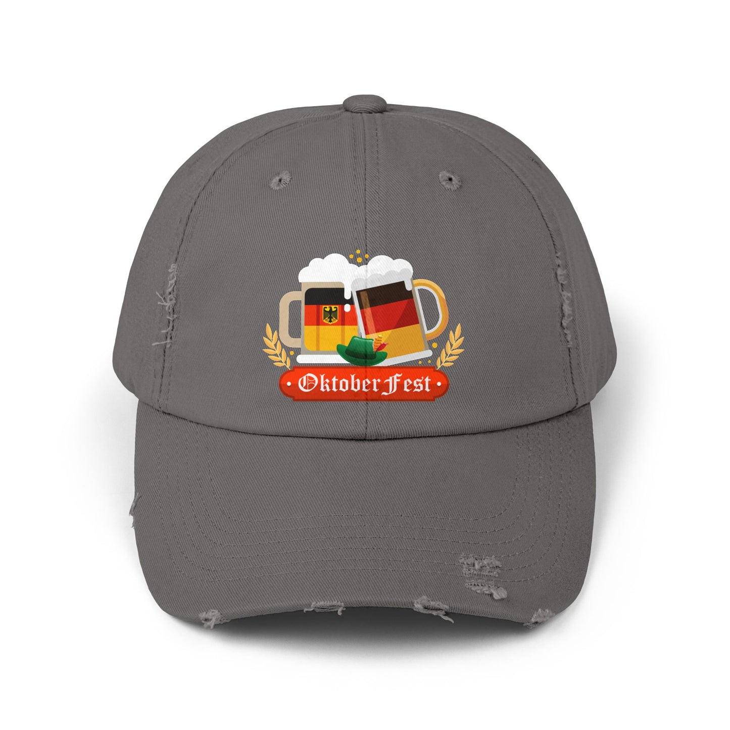 Oktoberfest Celebration with German Beer Mugs and Flags Cap