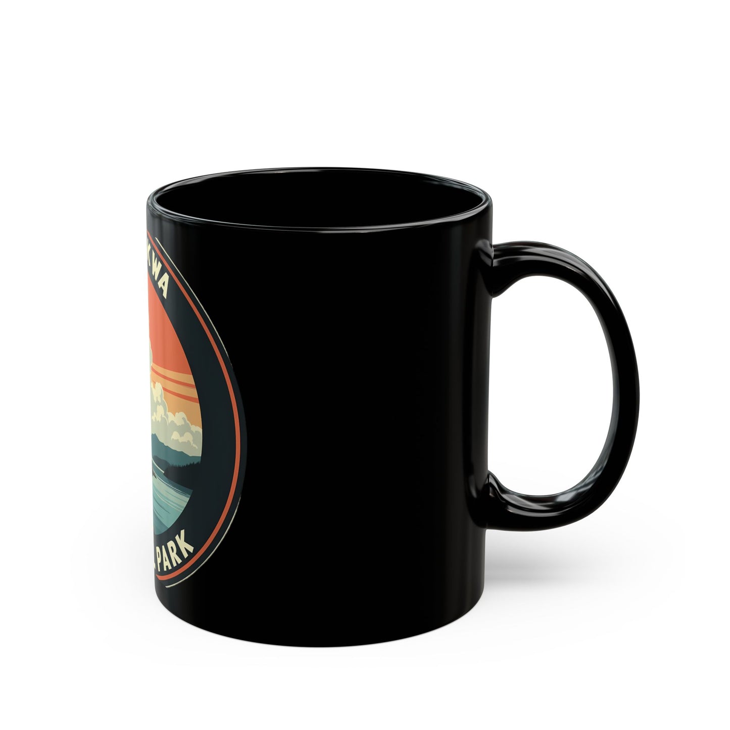 Pukaskwa National Park Scenic Landscape Sunset Illustration Ceramic Mug