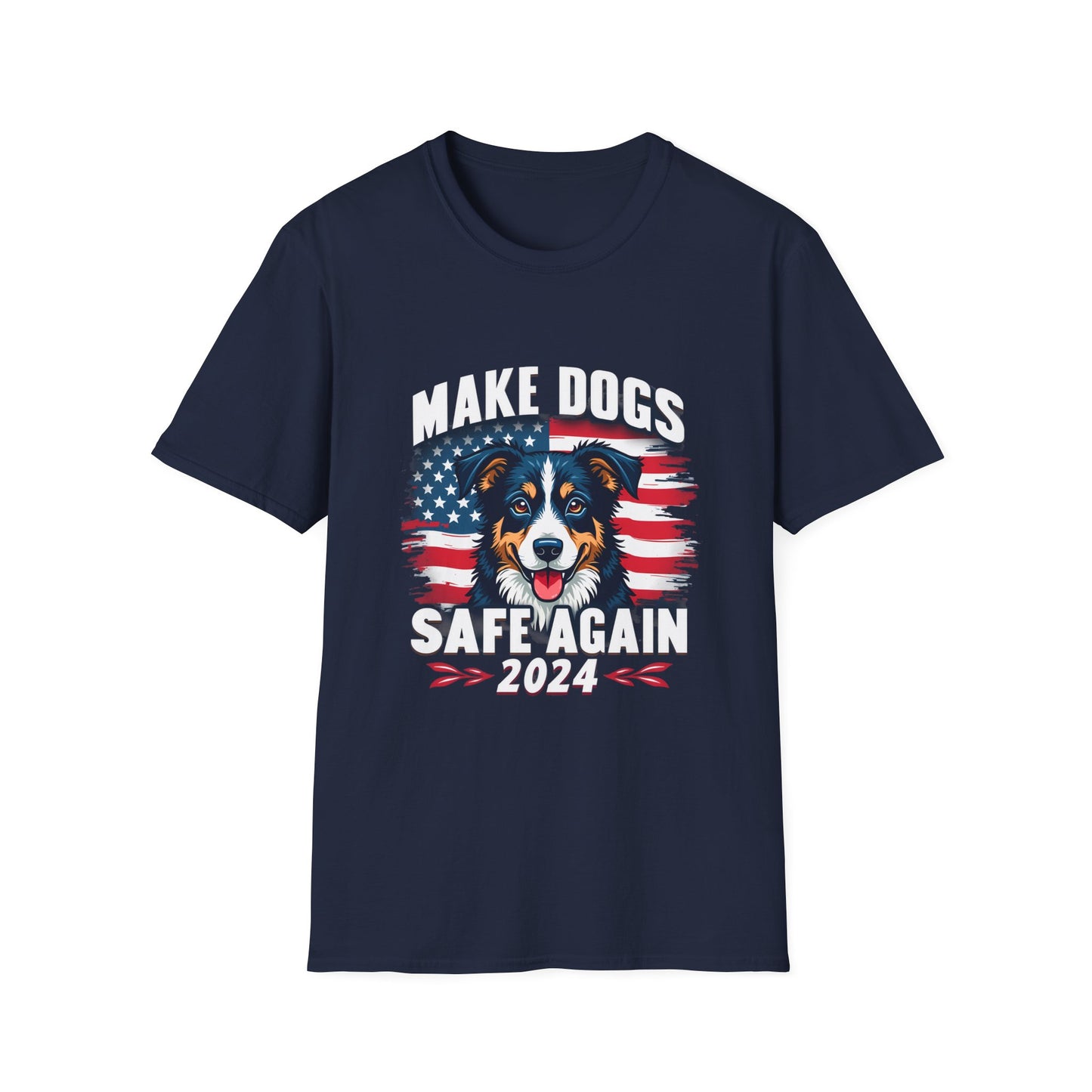 Make Dogs Safe Again 2024 American Flag Dog T-Shirt