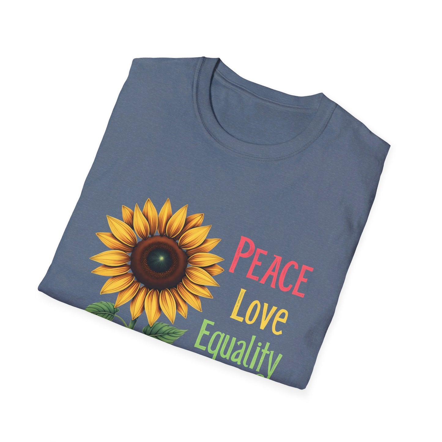 Peace Love Equality Love Diversity Sunflower Graphic T-Shirt