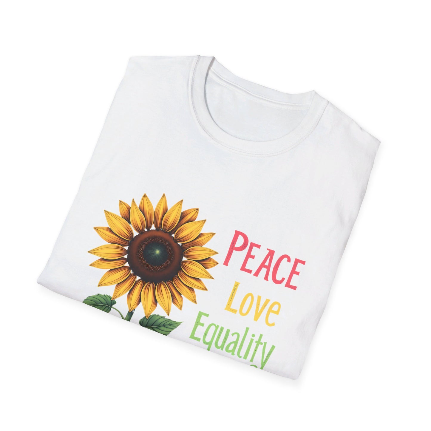 Peace Love Equality Love Diversity Sunflower Graphic T-Shirt