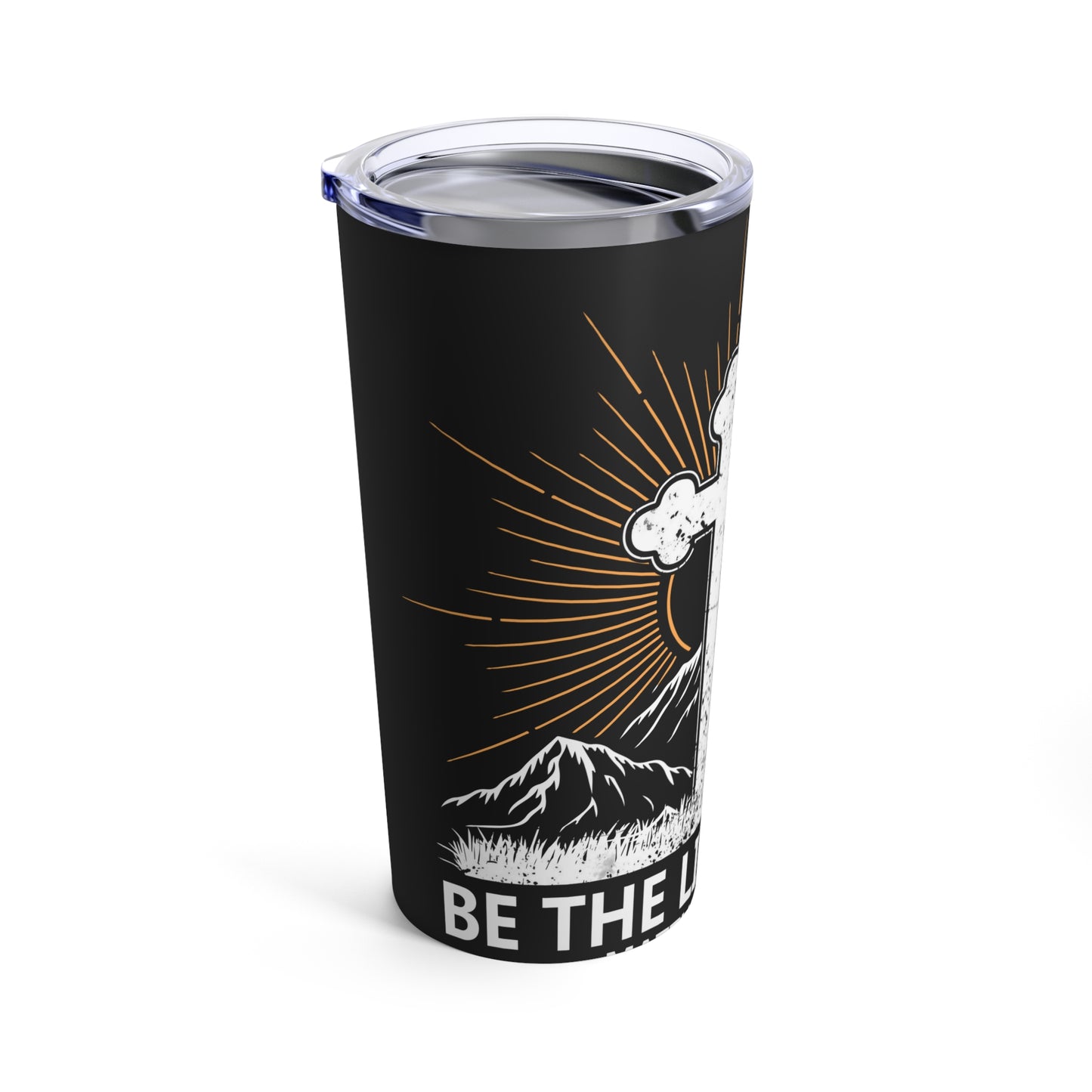 Be The Light Ma Matthew 5:14 Cross and Mountain Tumbler