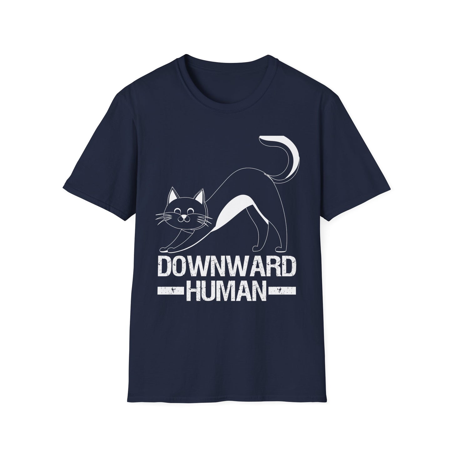 Downward Human Yoga Cat Pose Illustration for Cat Lovers and Yoga Enthusiasts T-Shirt