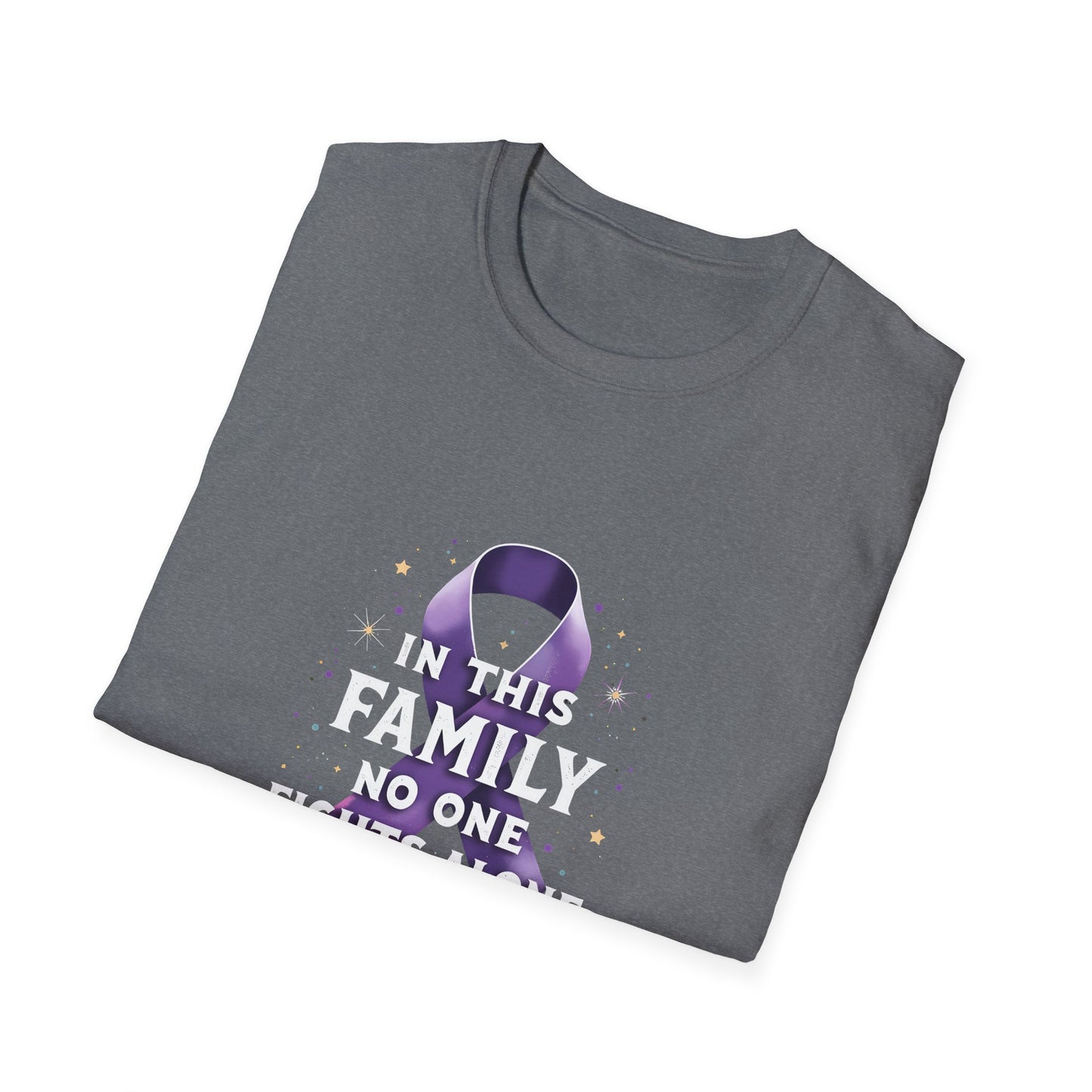 In This Family No One Fights Alone Alzheimer's Awareness T-Shirt