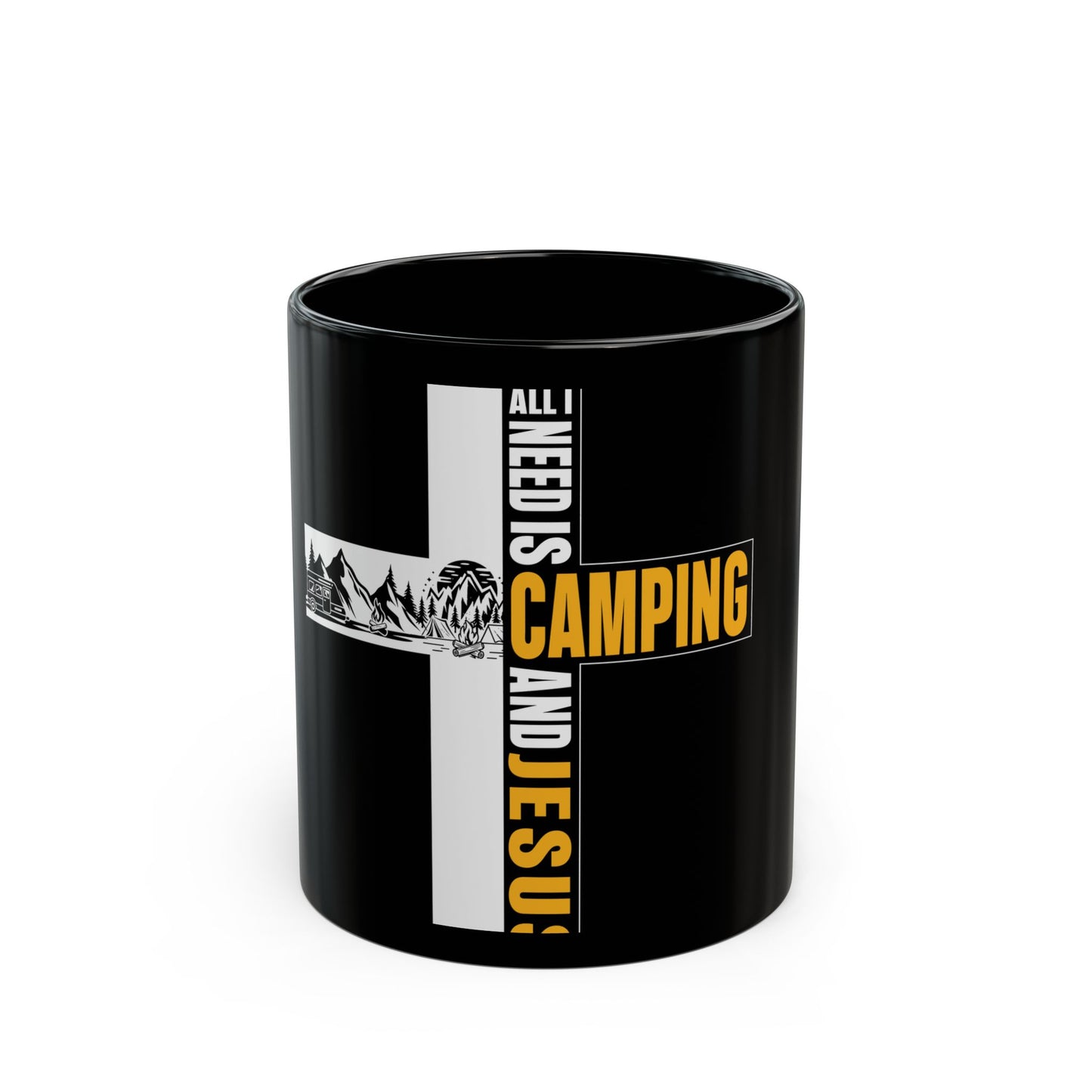 All I Need Is Camping And Jesus Inspirational Faith Ceramic Mug