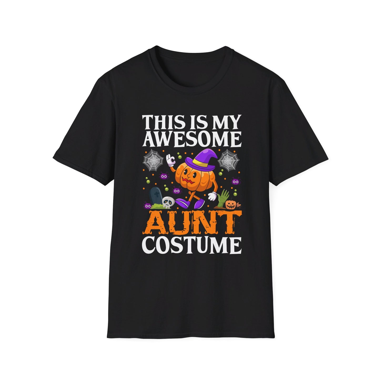 This Is My Awesome Aunt Costume Funny Halloween Pumpkin Graphic T-Shirt