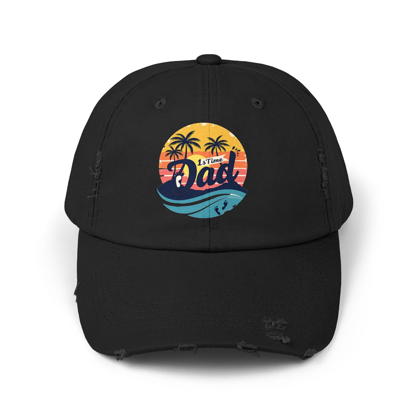 1st Time Dad Sunset Beach Vibes Cap